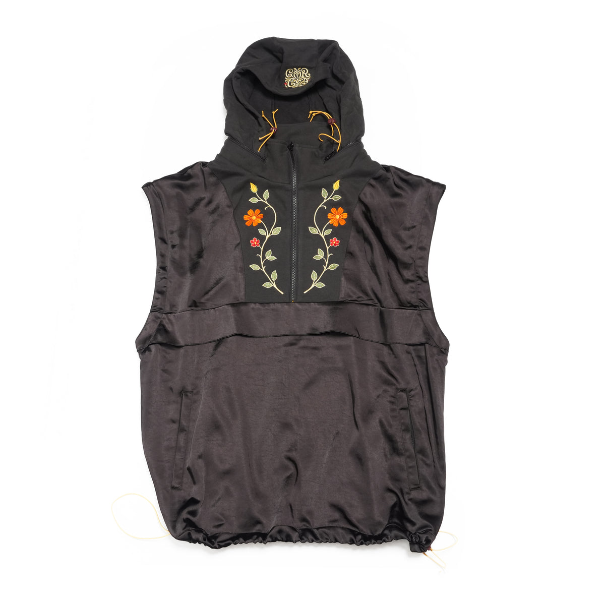 Satin Multi Half-Zip Jacket – Black | GAMELRA