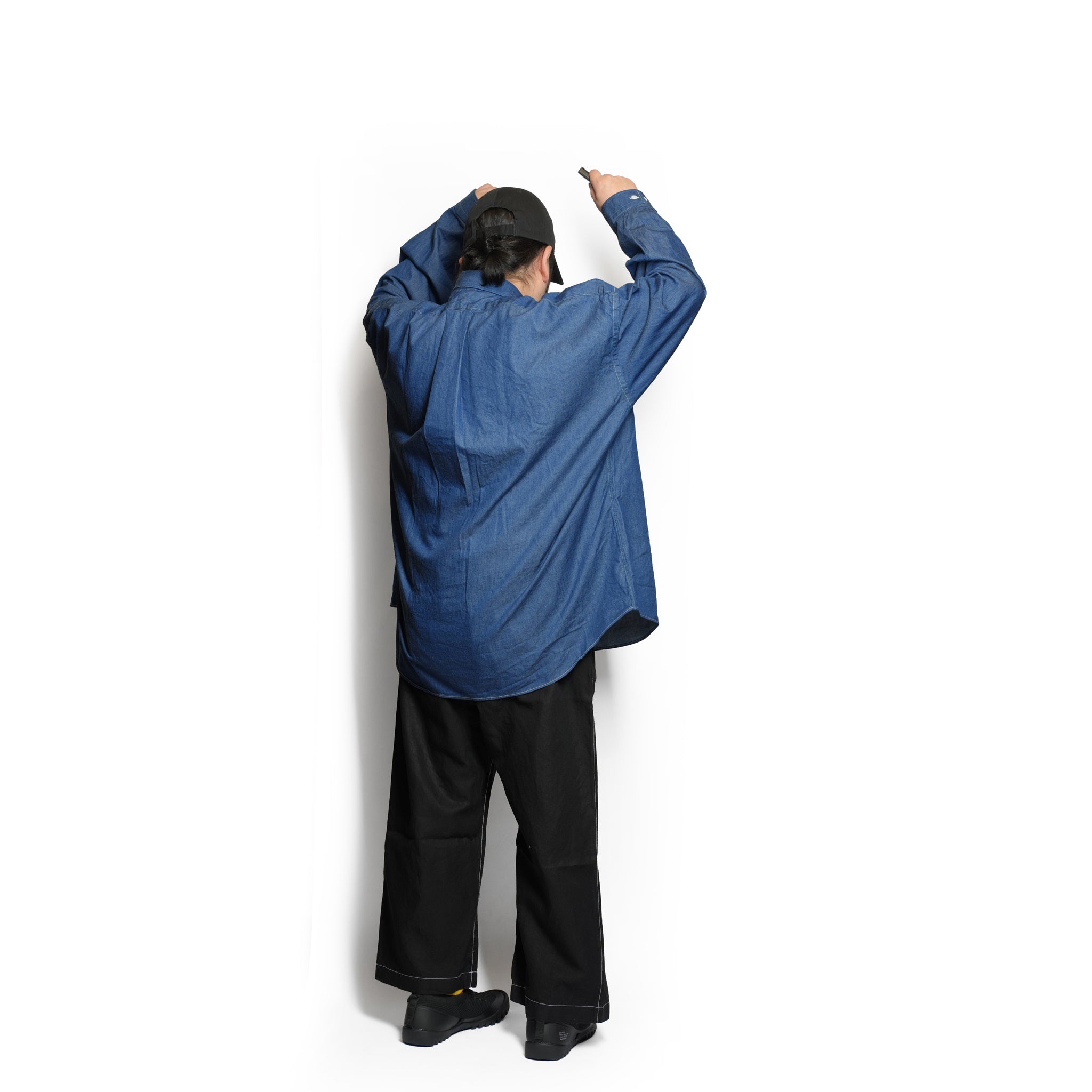 REGULAR WIDE W POCKET SHIRT-DENIM – Navy | CATTA SHIRTS