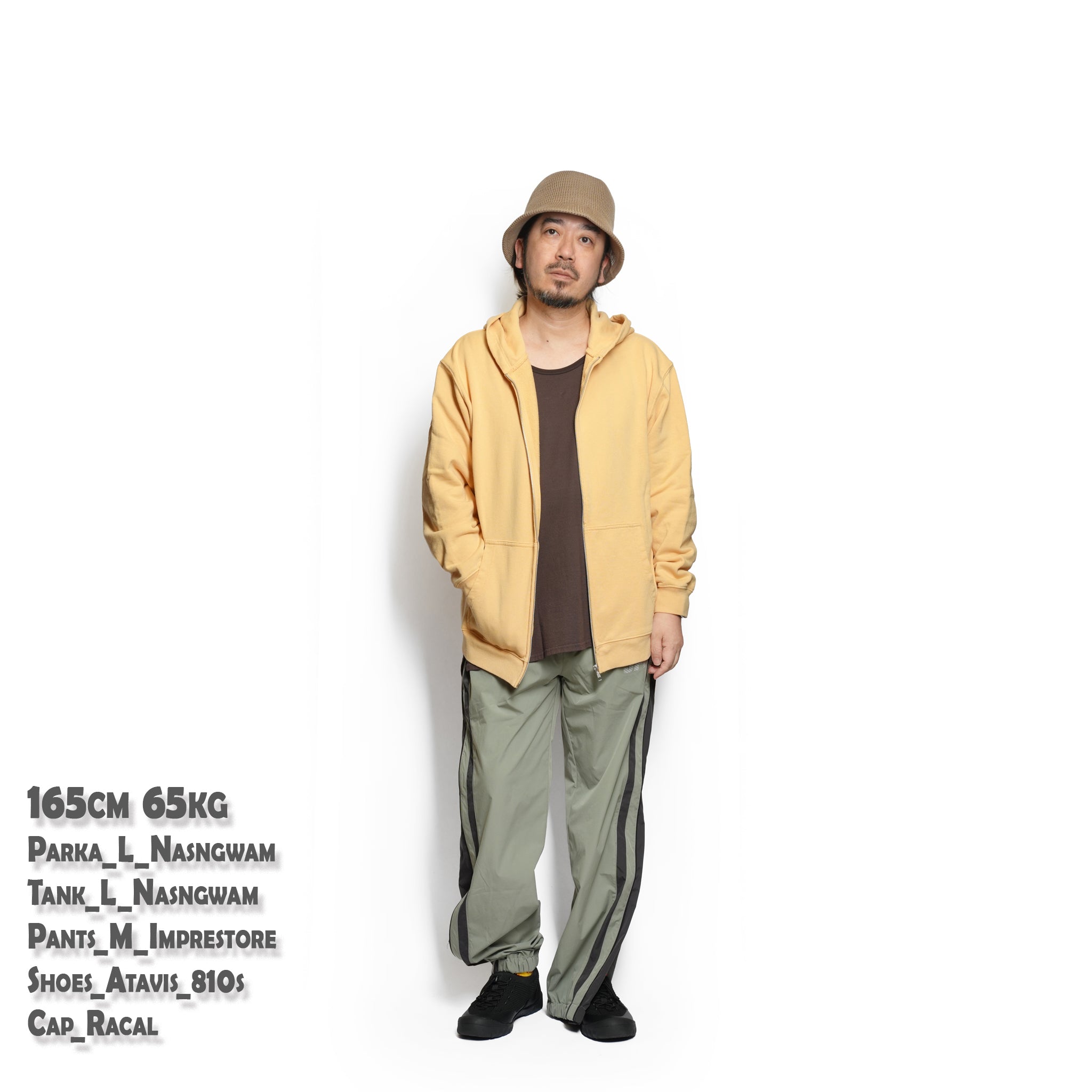 FLOWER EYES ZIP PARKA – Light yellow | NASNGWAM