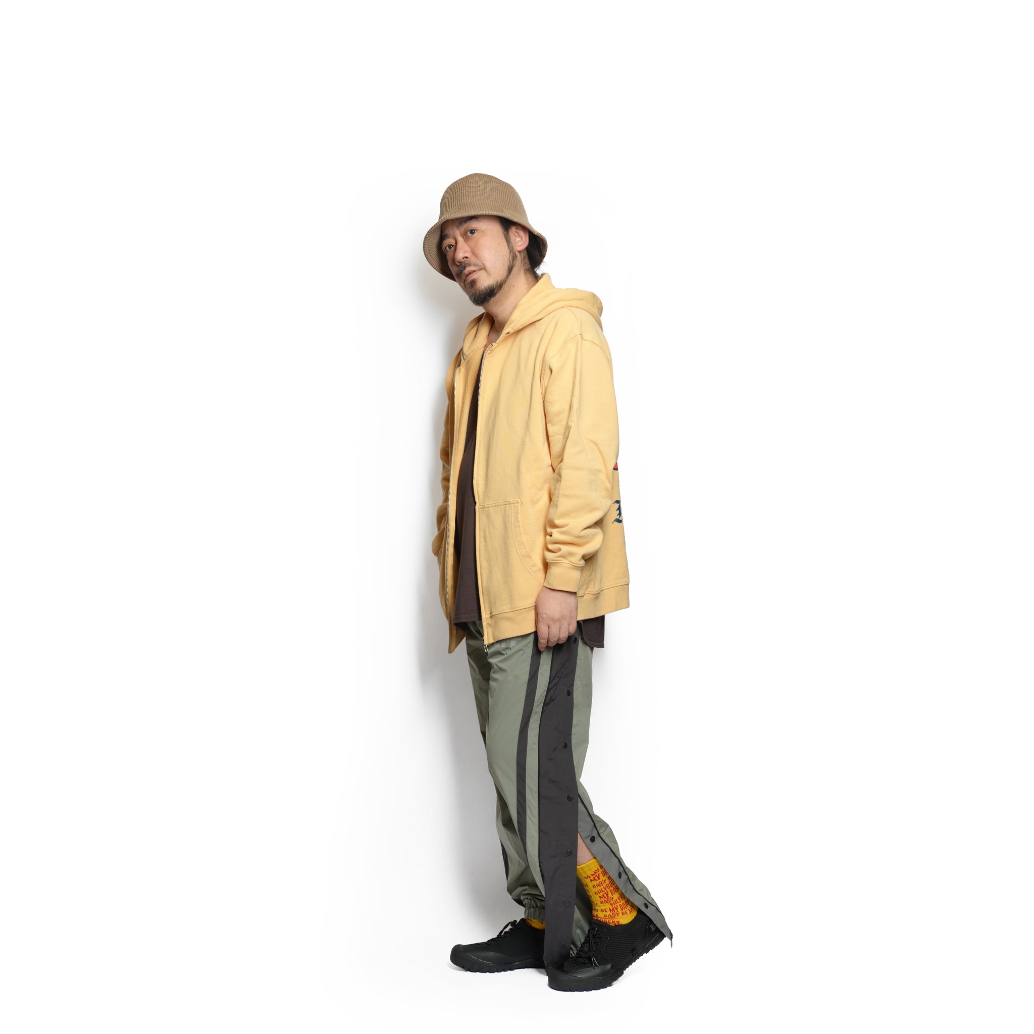 FLOWER EYES ZIP PARKA – Light yellow | NASNGWAM