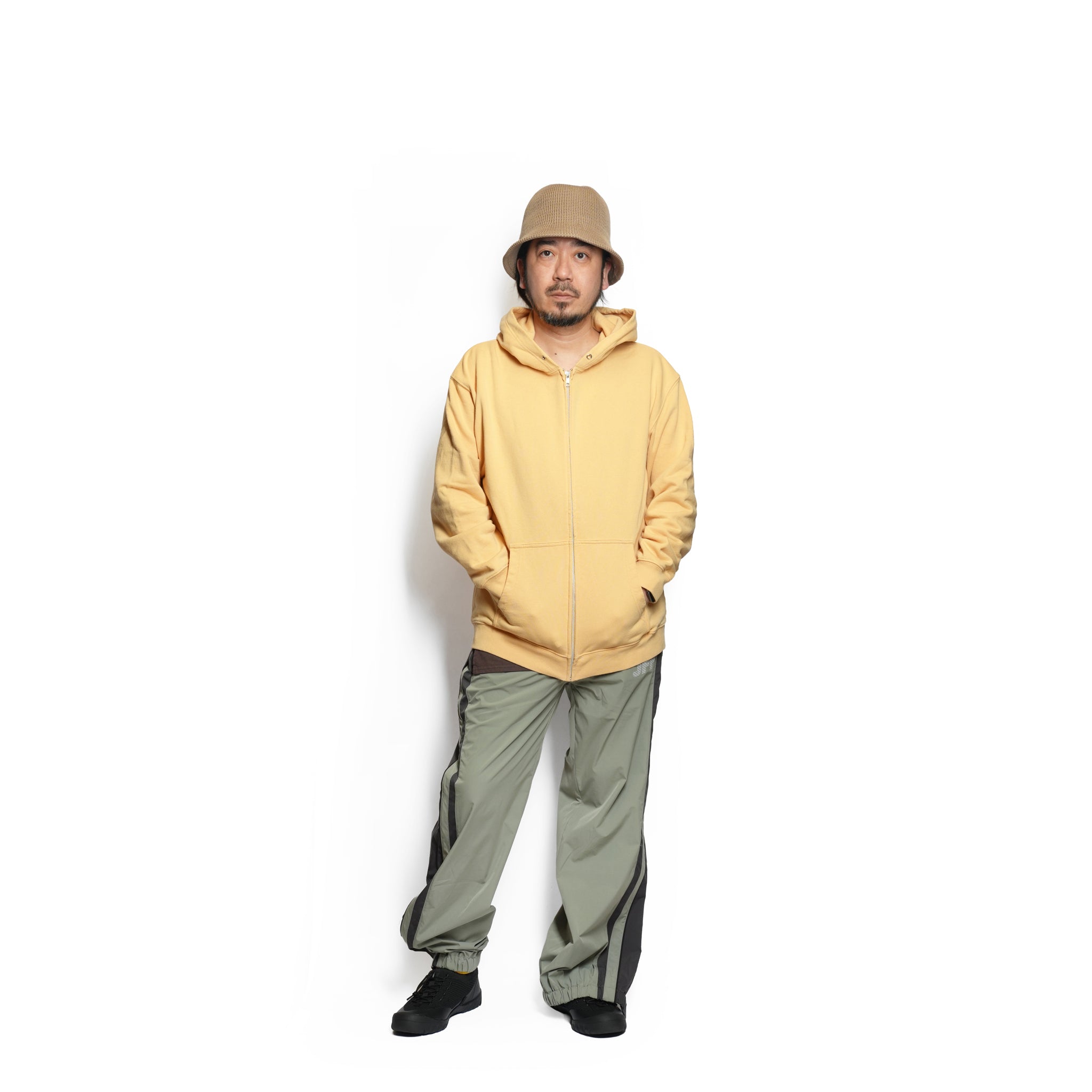 FLOWER EYES ZIP PARKA – Light yellow | NASNGWAM