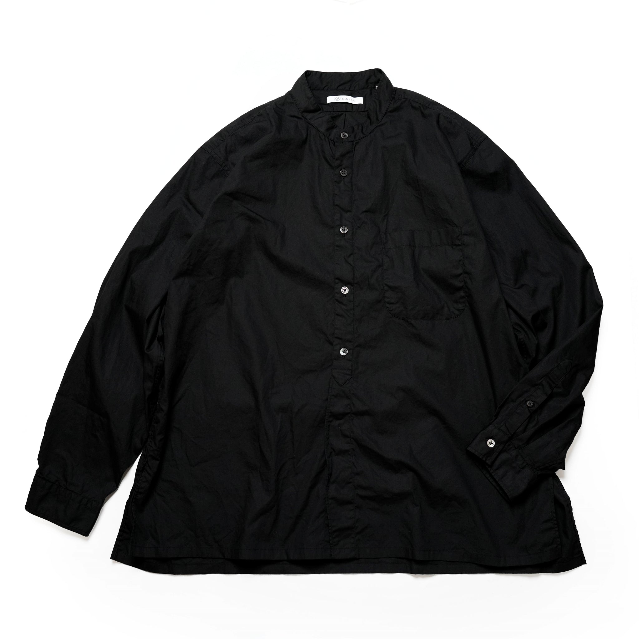 FPO-02_BLACK | FAKE PULLOVER  SHIRT-BROAD | Color:Black【CATTA_カッタ】