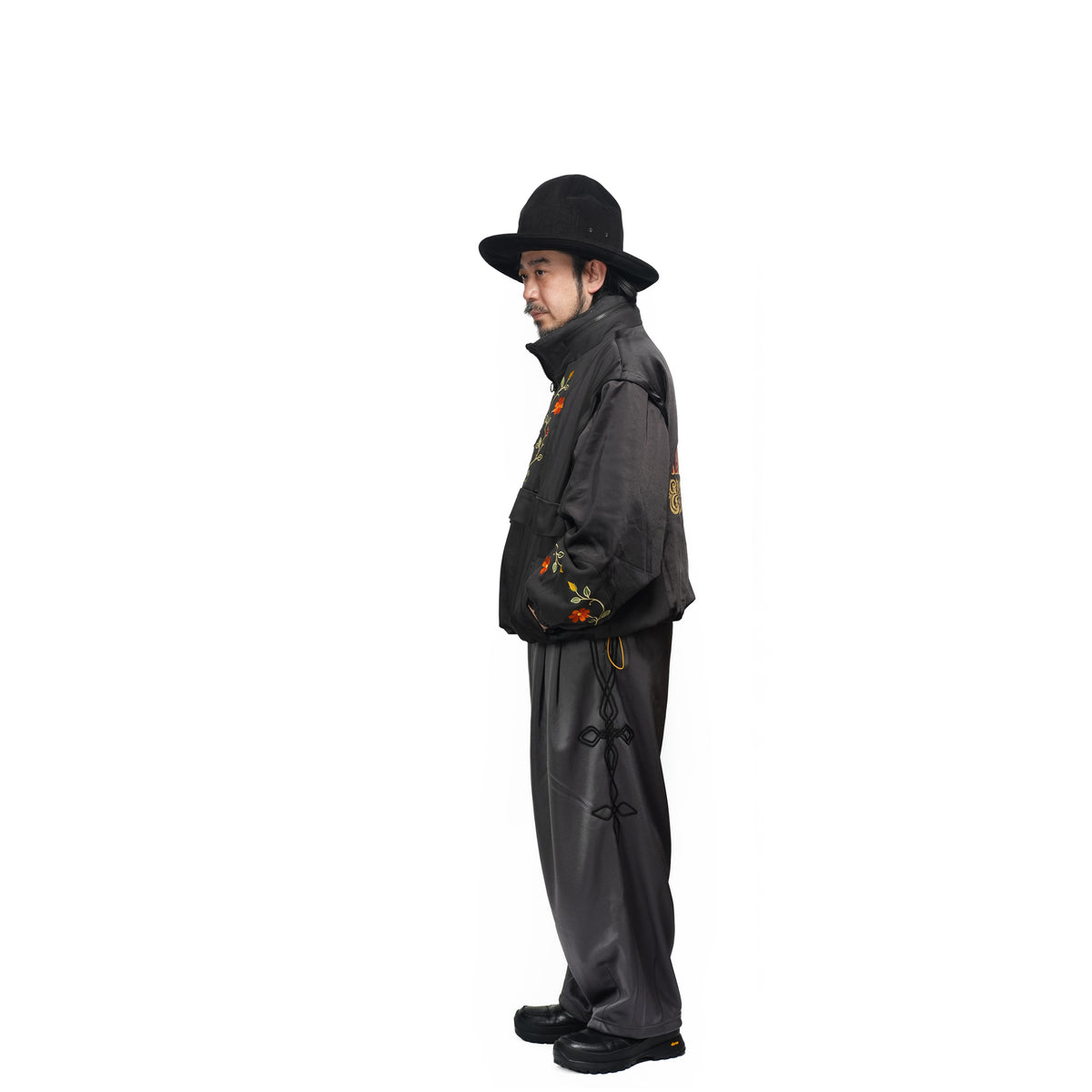 Satin Multi Half-Zip Jacket – Black | GAMELRA