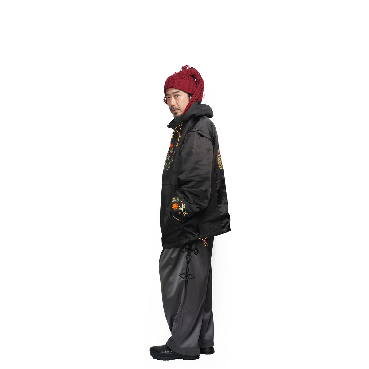 Satin Multi Half-Zip Jacket – Black | GAMELRA
