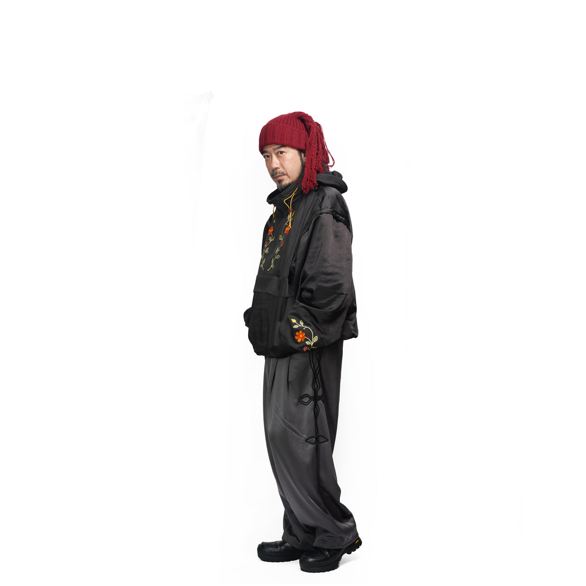 Satin Multi Half-Zip Jacket – Black | GAMELRA