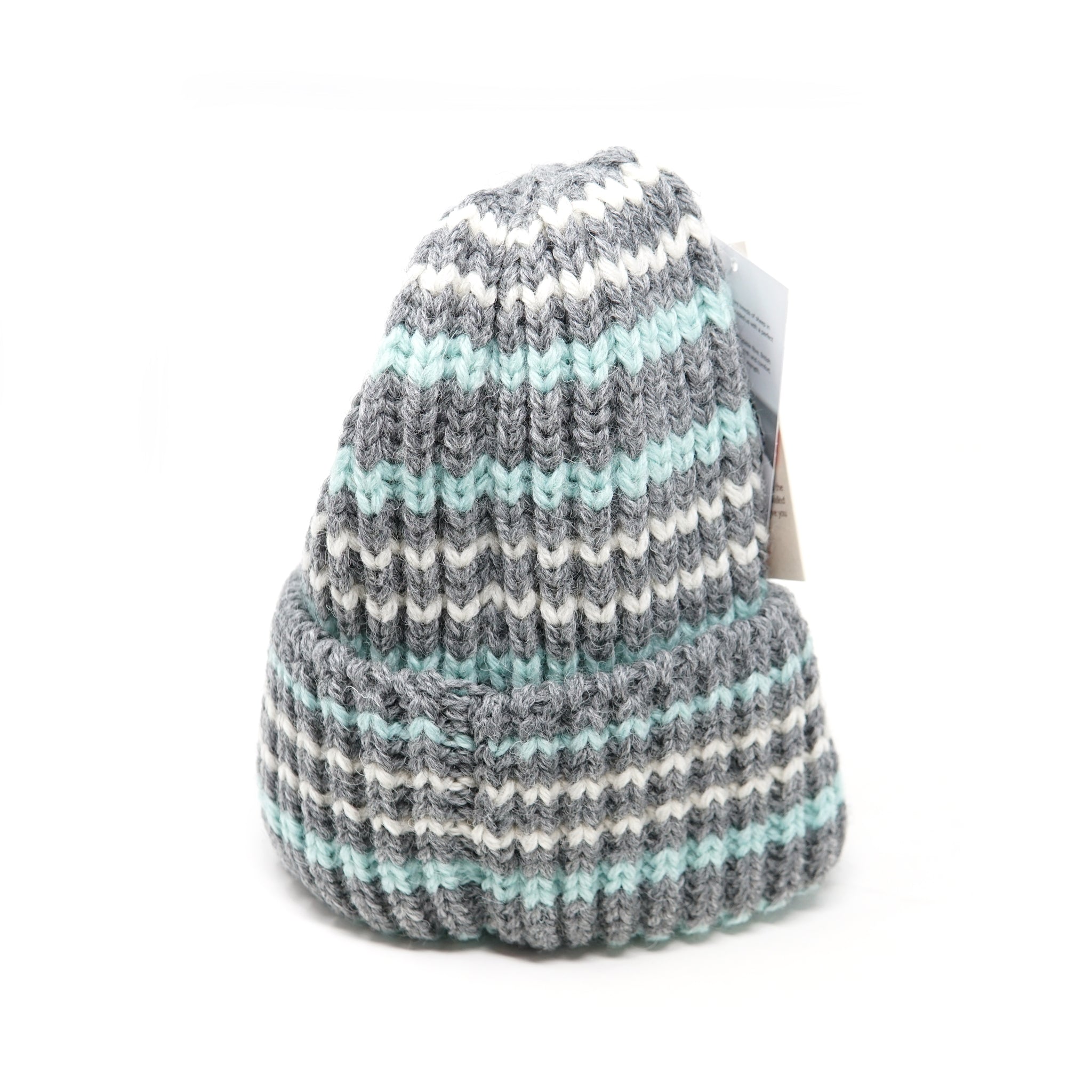 No:HL-23FW-0019 | Name:Rib Multi Border BW 001 Bobcap | Color:Black-Steel-Aran/Steel-Mint-Aran【HIGHLAND 2000】【ネコポス選択可能】