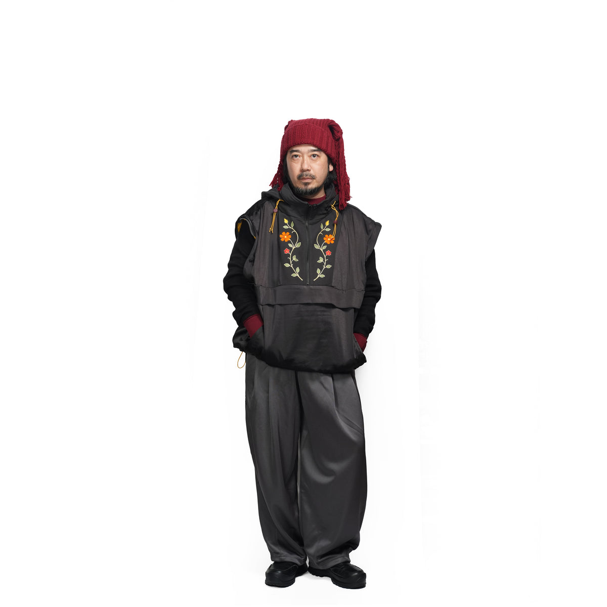 Satin Multi Half-Zip Jacket – Black | GAMELRA