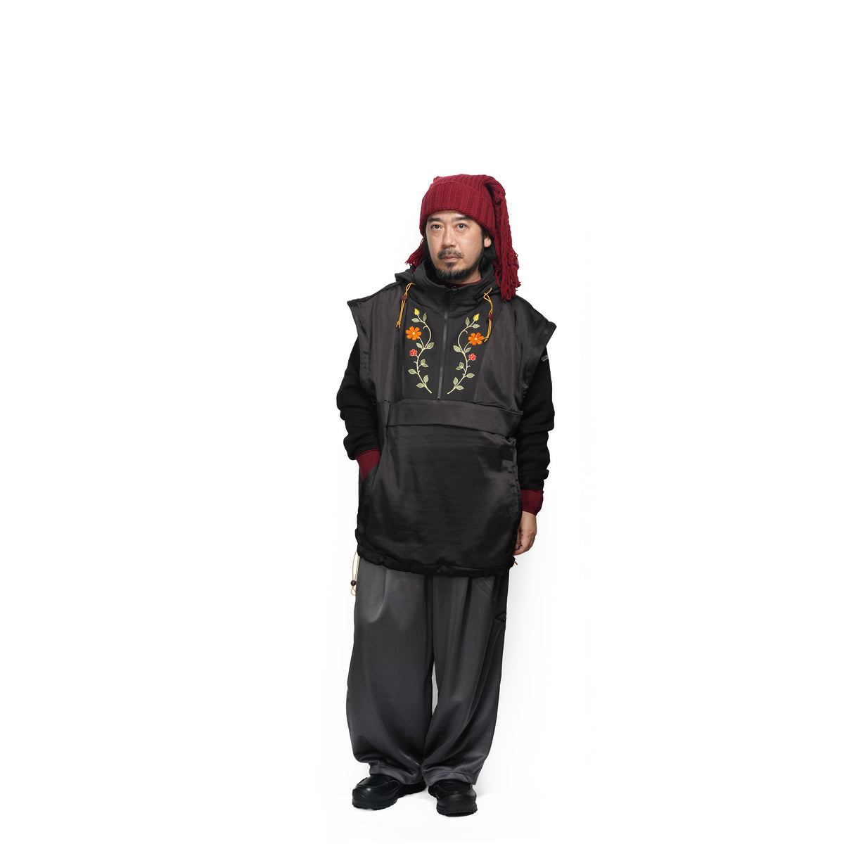 Satin Multi Half-Zip Jacket – Black | GAMELRA