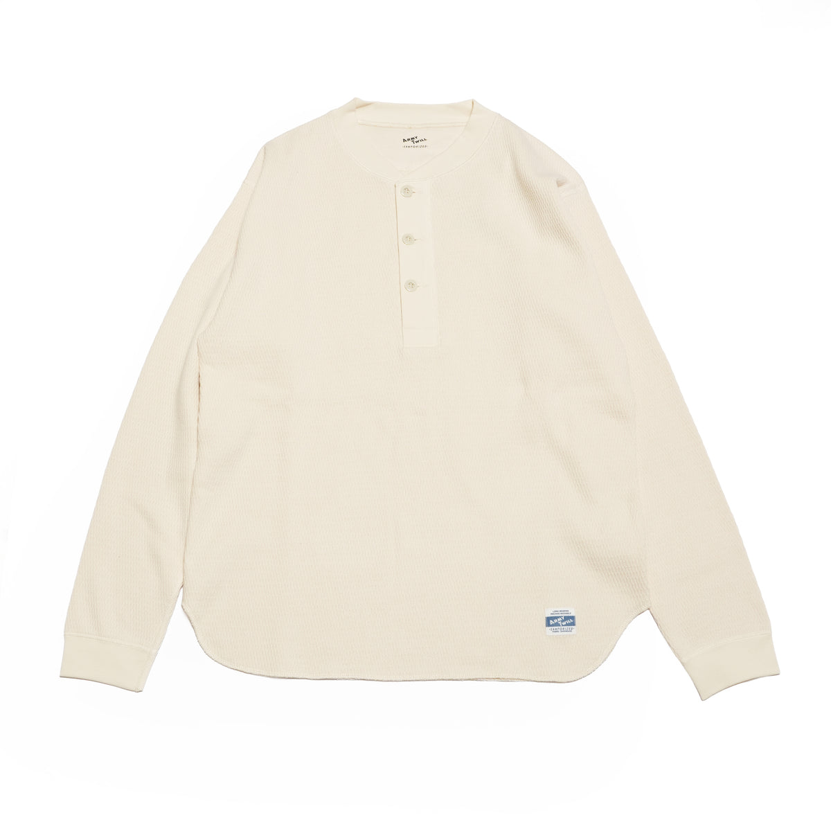 Honeycomb Henley LSTee – Ecru | ARMY TWILL