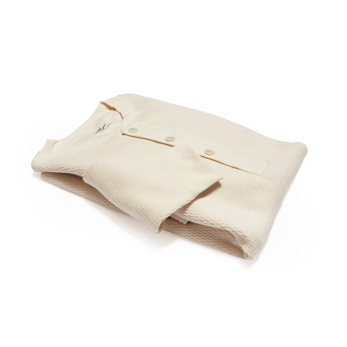 Honeycomb Henley LSTee – Ecru | ARMY TWILL