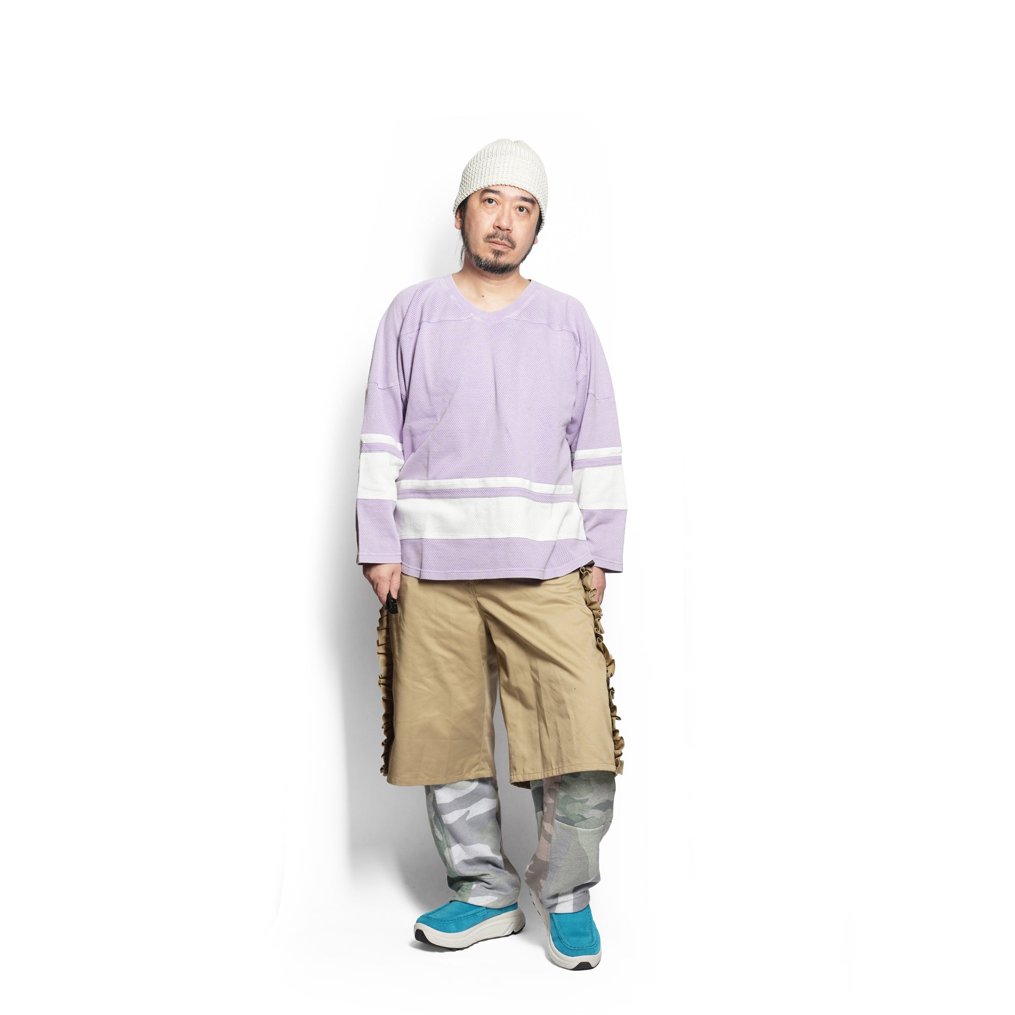 Duke-mesh t-cloth V.D_Hockey V-neck – Faded Purple | IMPRESTORE