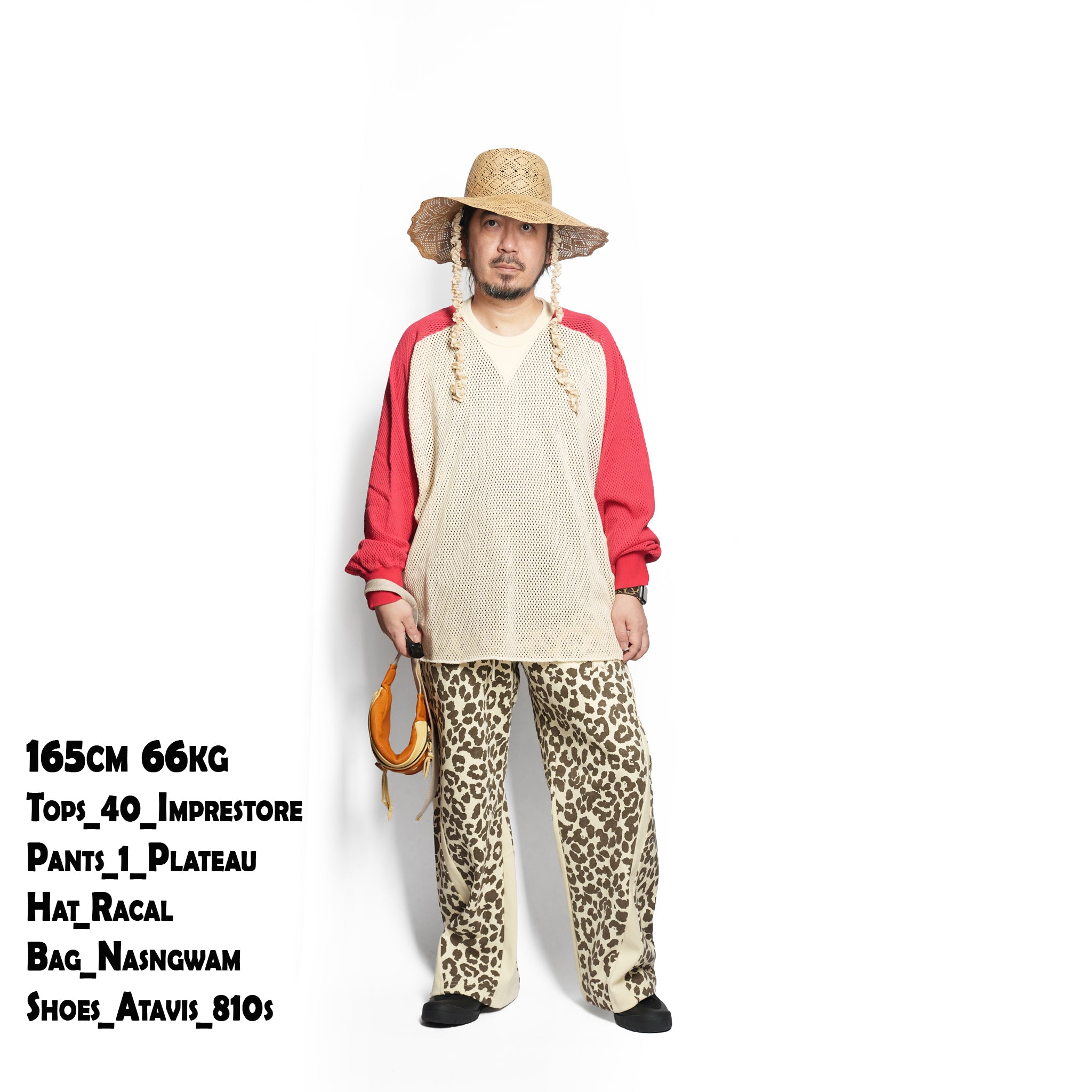 Ruker_Mesh freedom long t – Natural/Red | IMPRESTORE