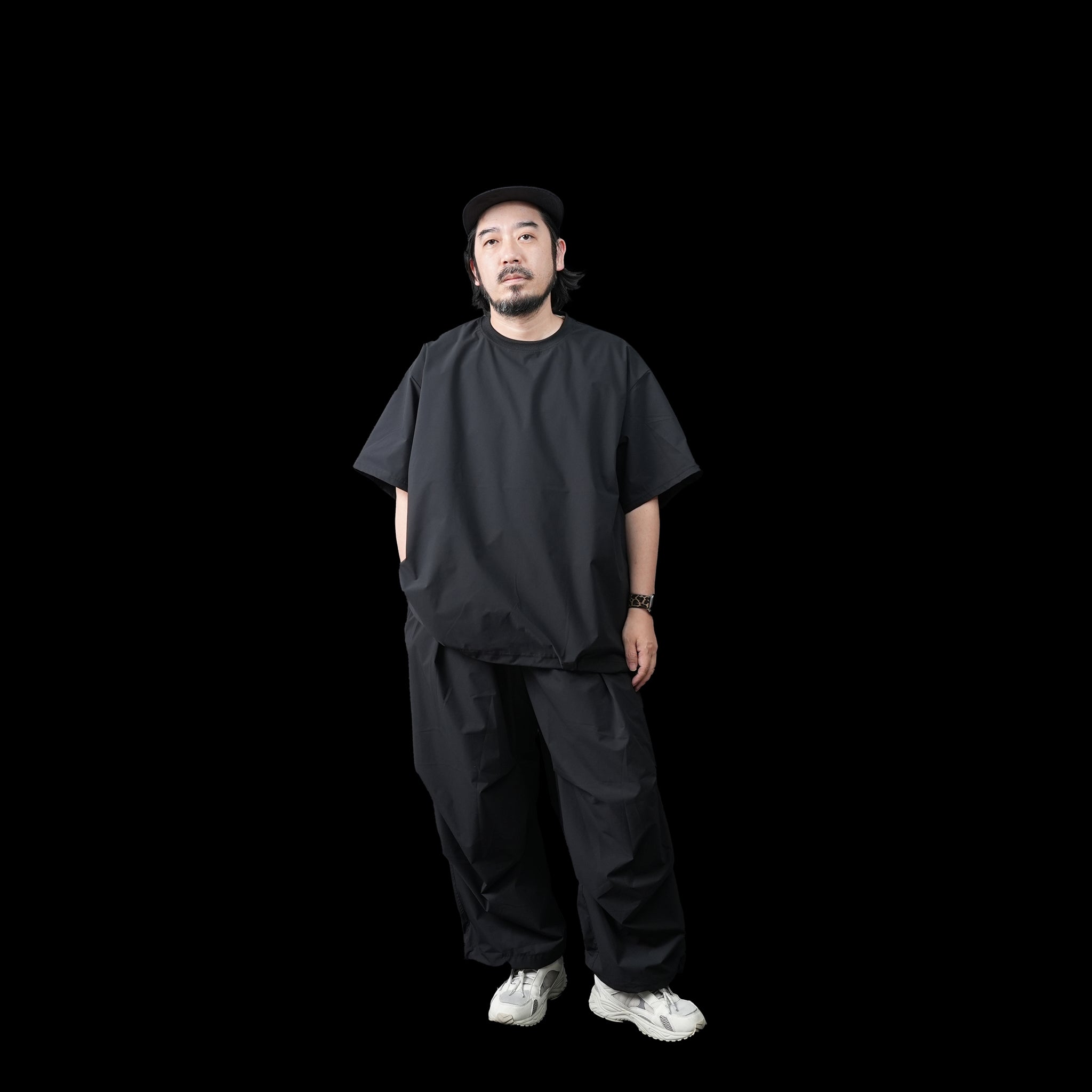 No:UN-016_SS24 | Name:WATER REPELLENT 2W STRETCH SMOCK S/S | Color:Black【UNTRACE_アントレース】