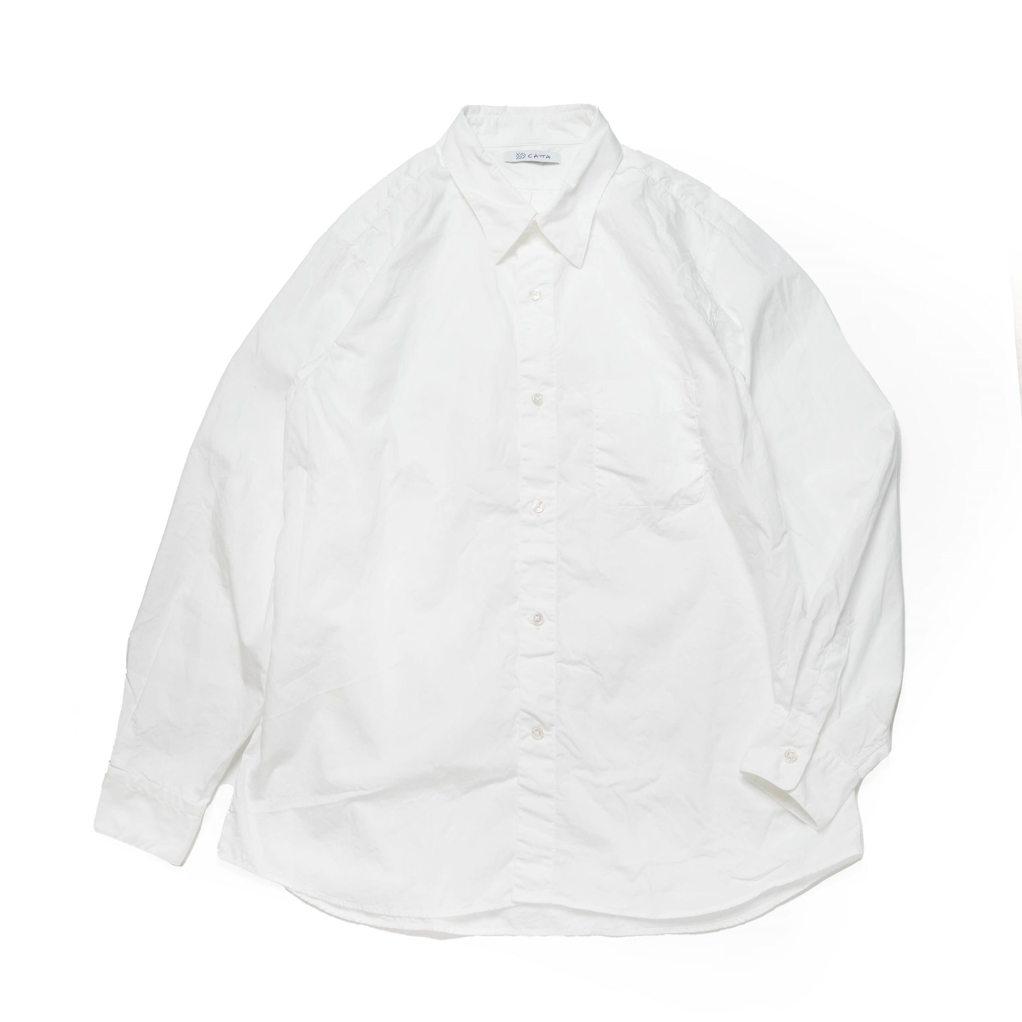 RG-03_WHITE | REGULAR COLLAR SHIRT-BROAD | Color:White【CATTA_カッタ】