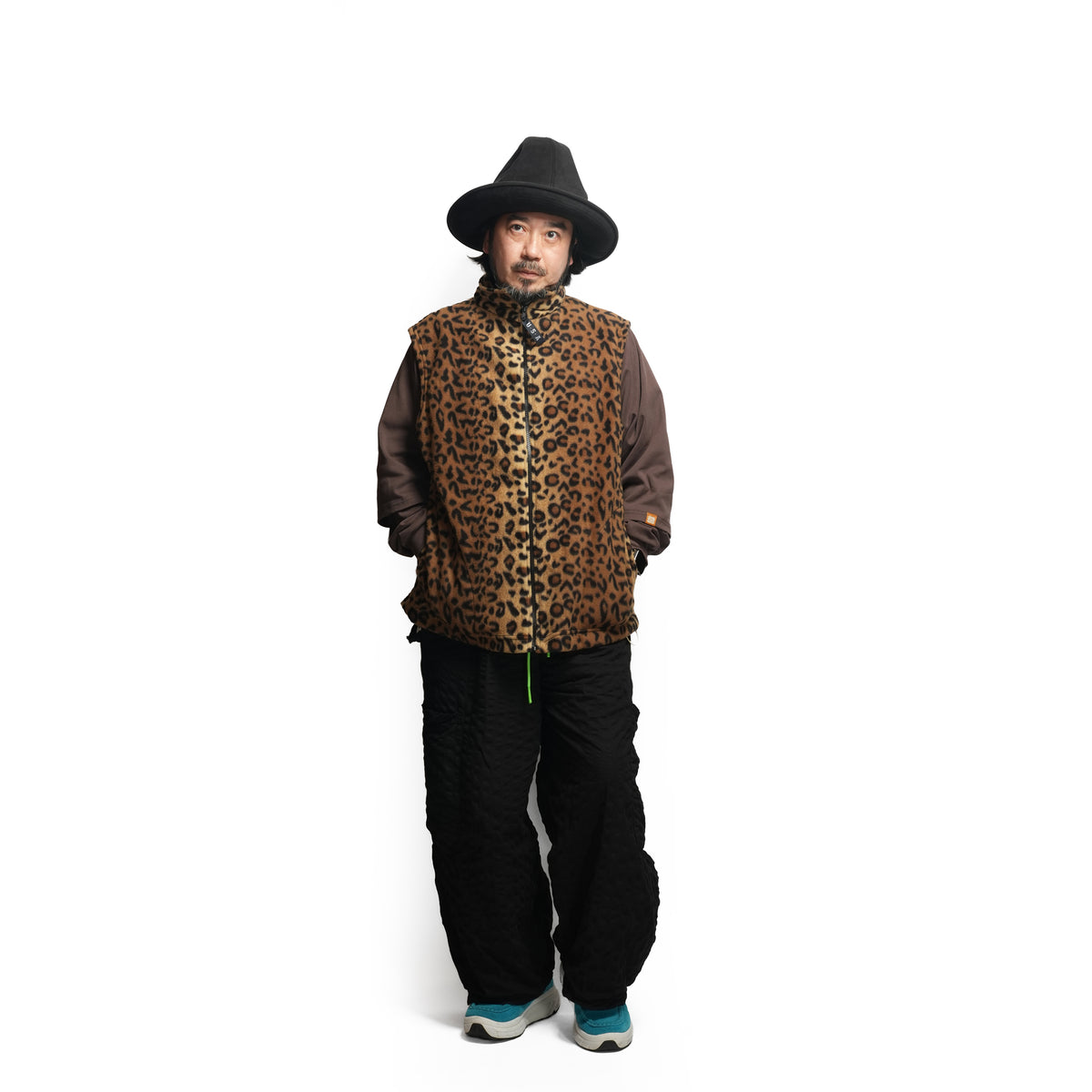 F01A |  Fleece Zip Vest – Leopard | SPRING MOUNTAIN