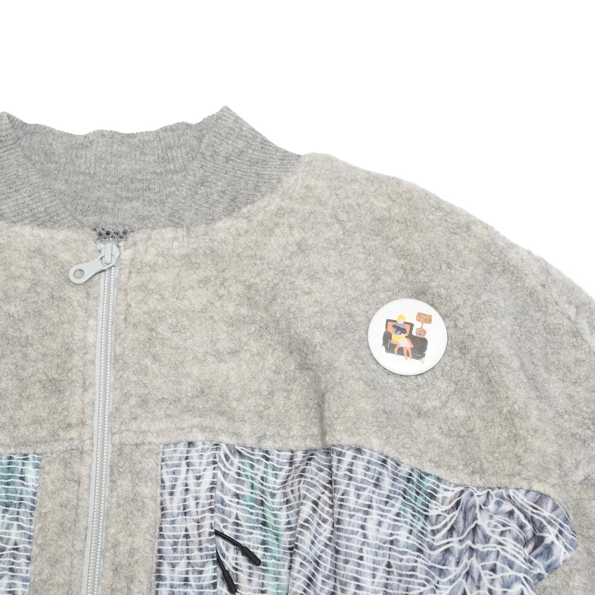 Outdoor Big Pocket Mix Blouson – Grey | BEDSIDEDRAMA