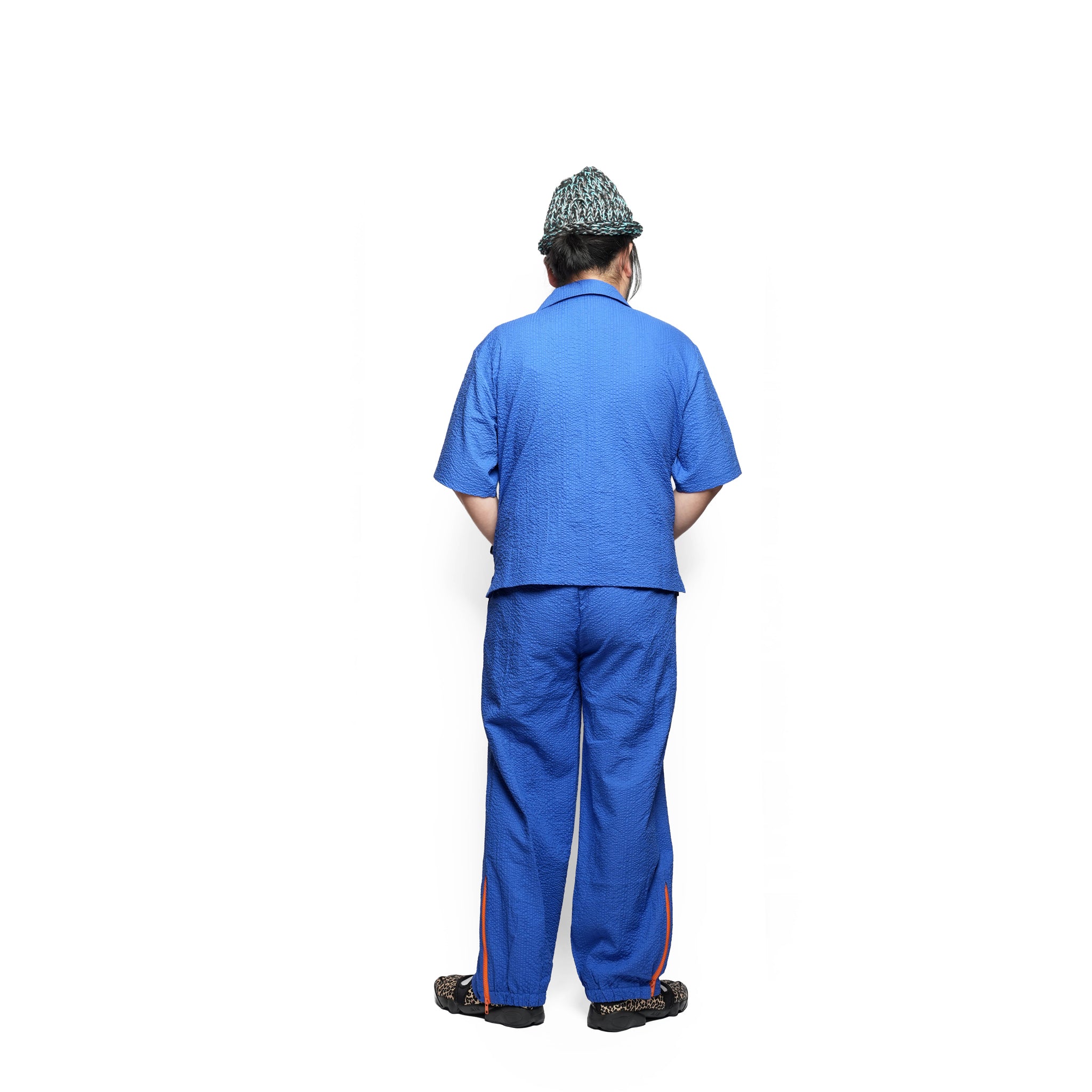 ZIP HEM SEERSUCKER PANTS – Blue | HCAE