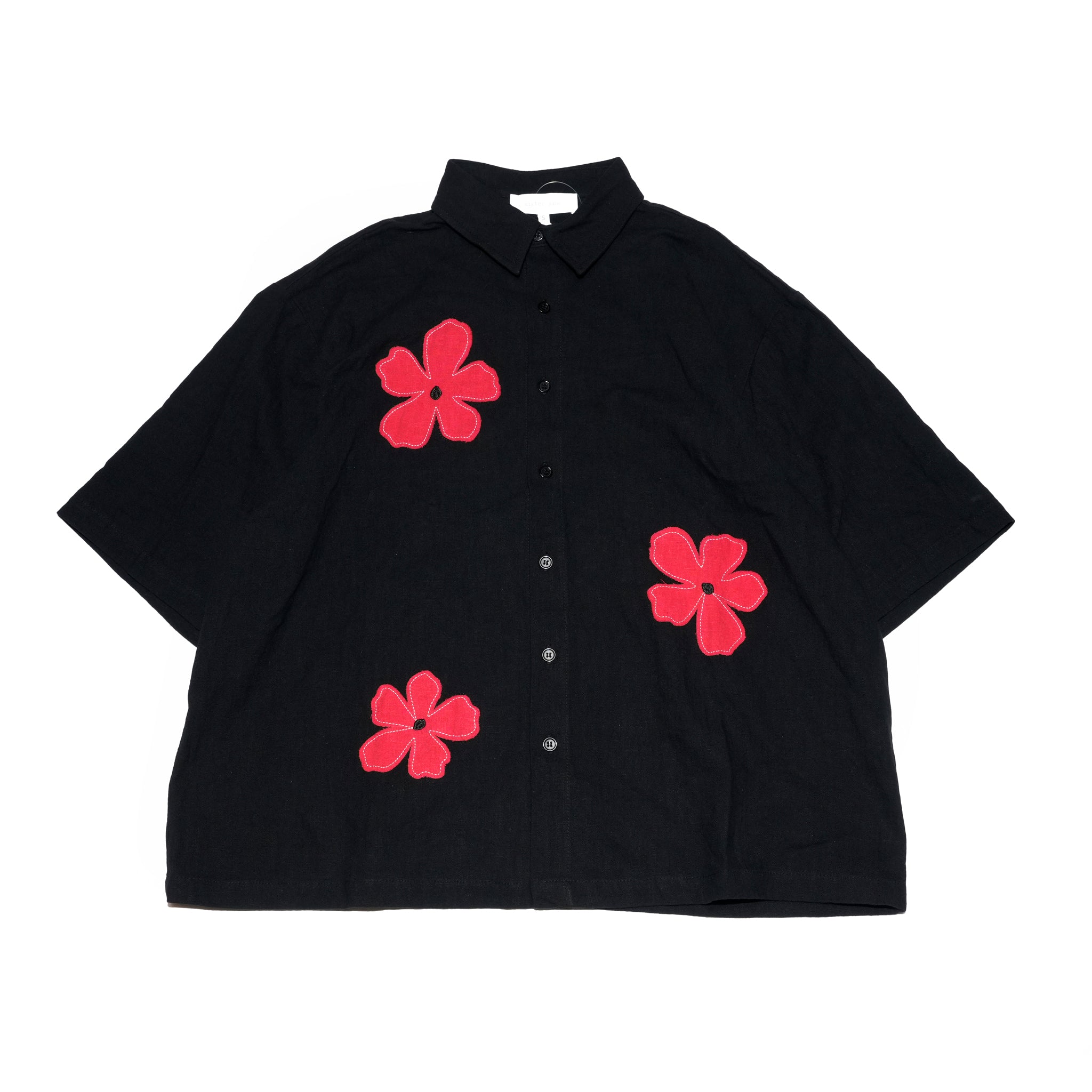 Camelia Applique Boxy Shirt | Color_Black | No_32SM00BLM152BLK_BLACK【SISTER JANE_シスタージェーン】