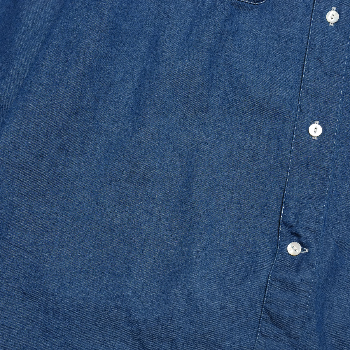 REGULAR COLLAR W POCKET SHIRT-DENIM – Navy | CATTA