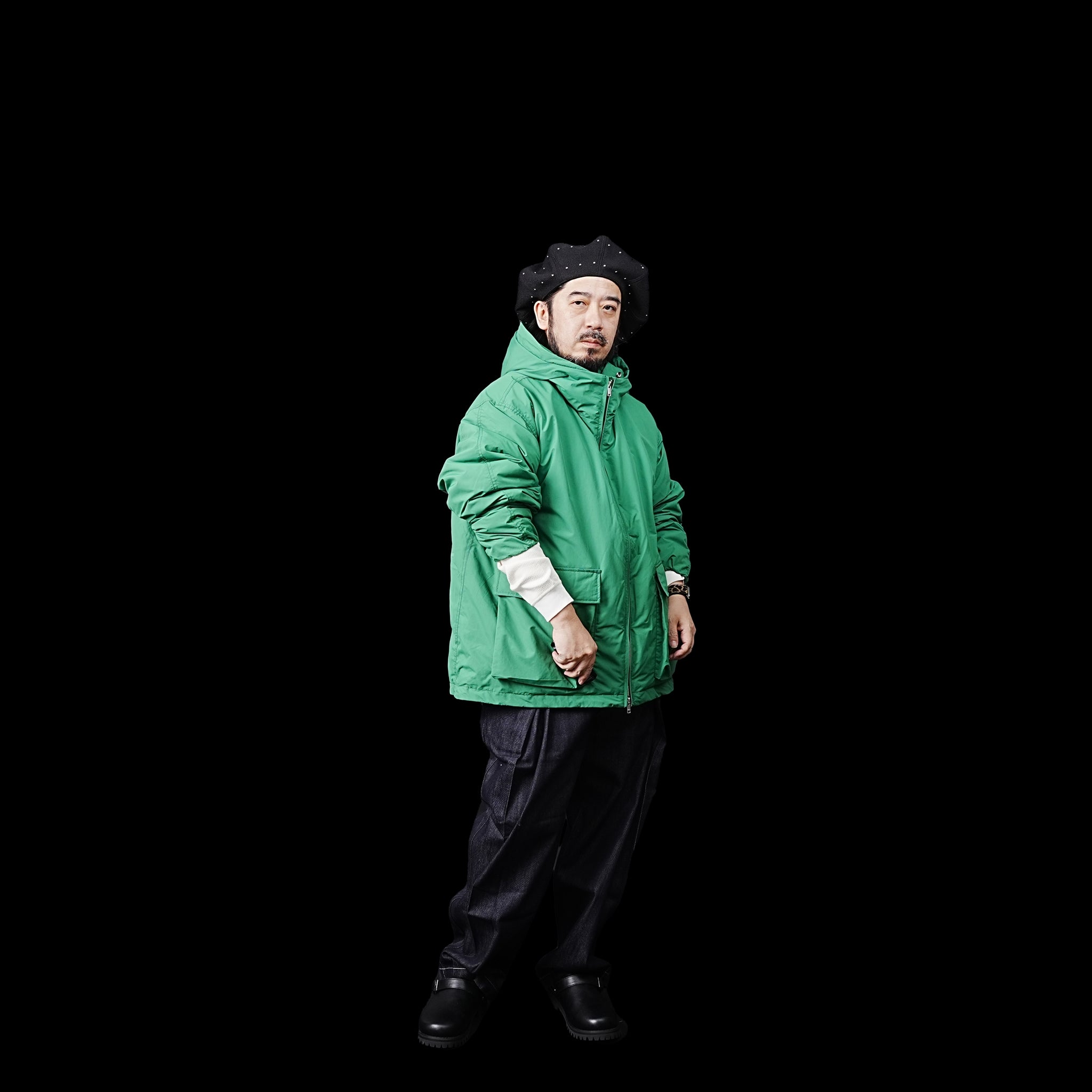 No:FEW23WJK5107 | Name:ZIP UP DOWN PARKA | Color:Green【MIFFEW_ミフュー】