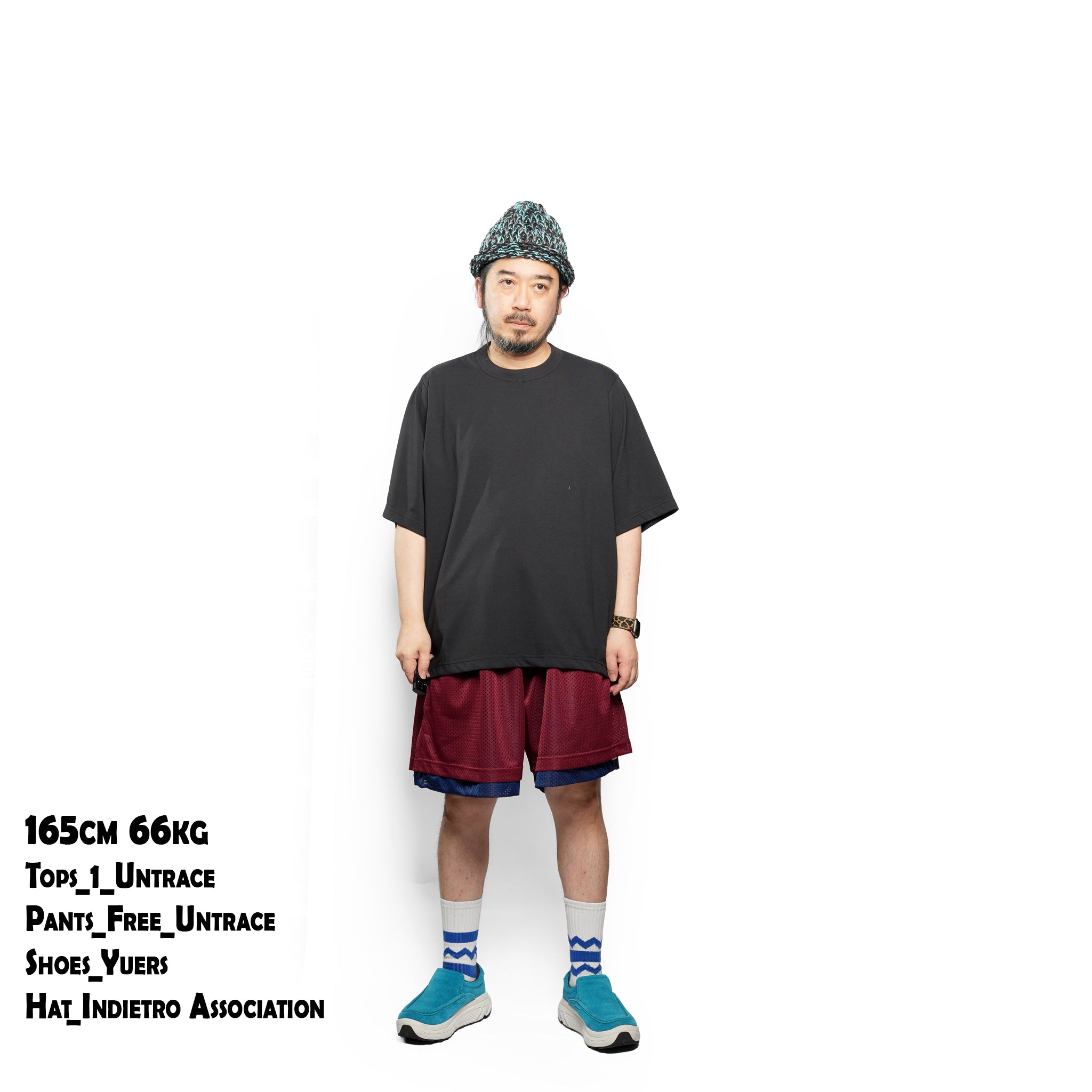 _270 ベンチレーションTEE S/S – Black × Navy | UNTRACE
