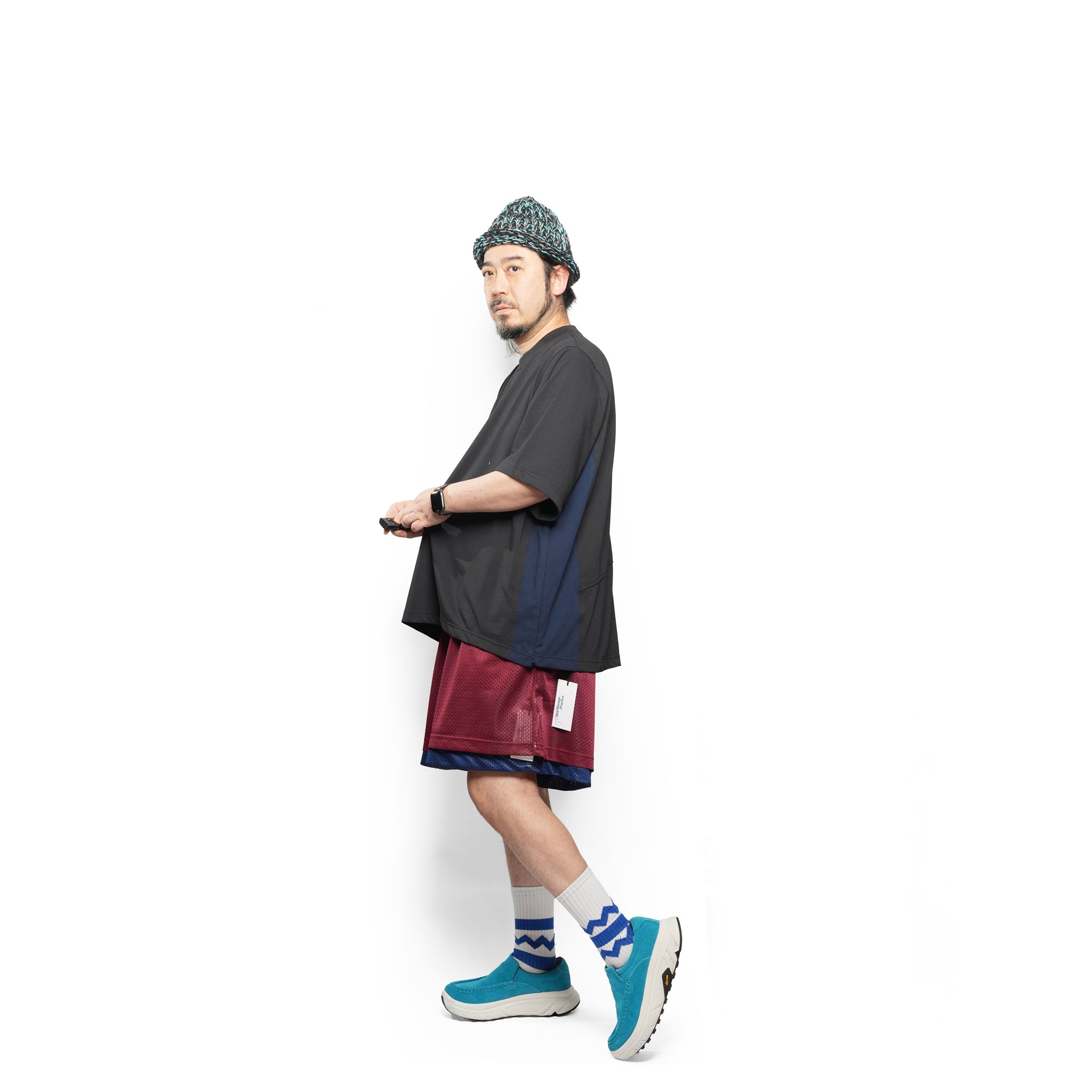 _270 ベンチレーションTEE S/S – Black × Navy | UNTRACE