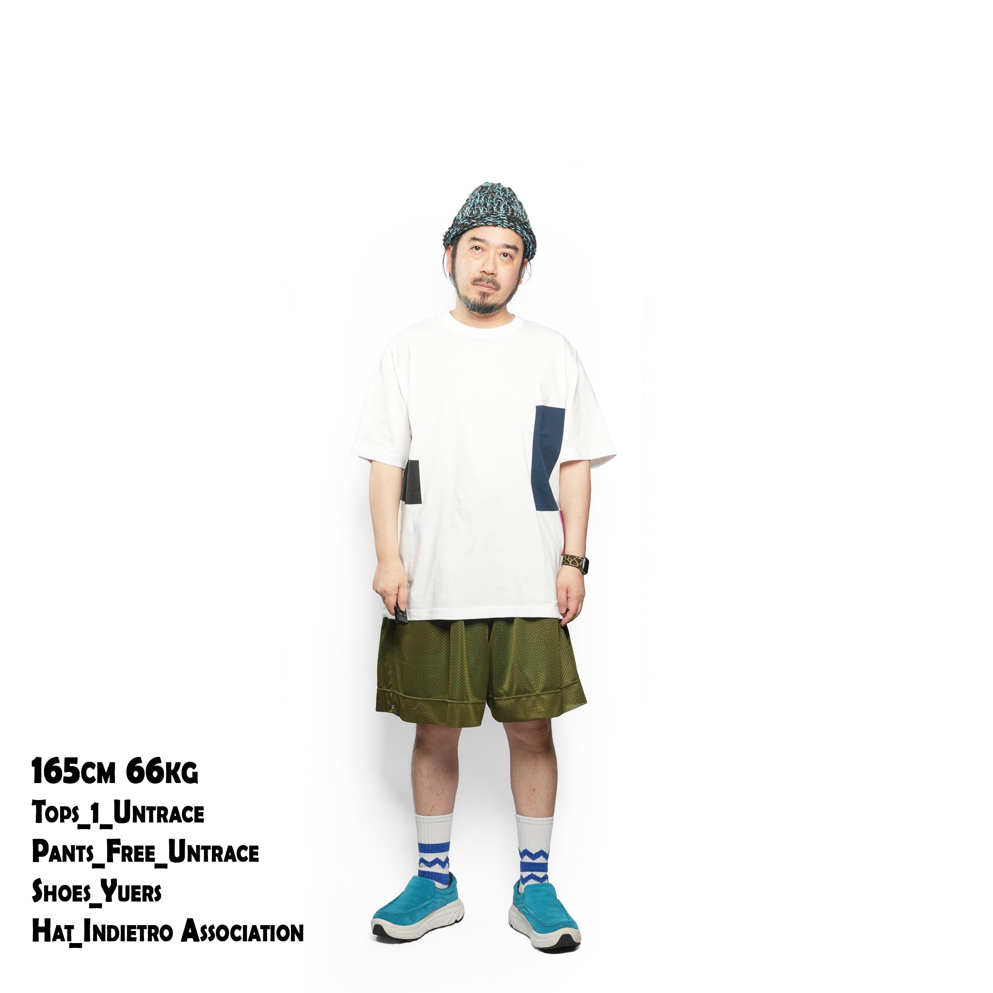 _230 リバーシブルメッシュショーツ – Green × Olive | UNTRACE