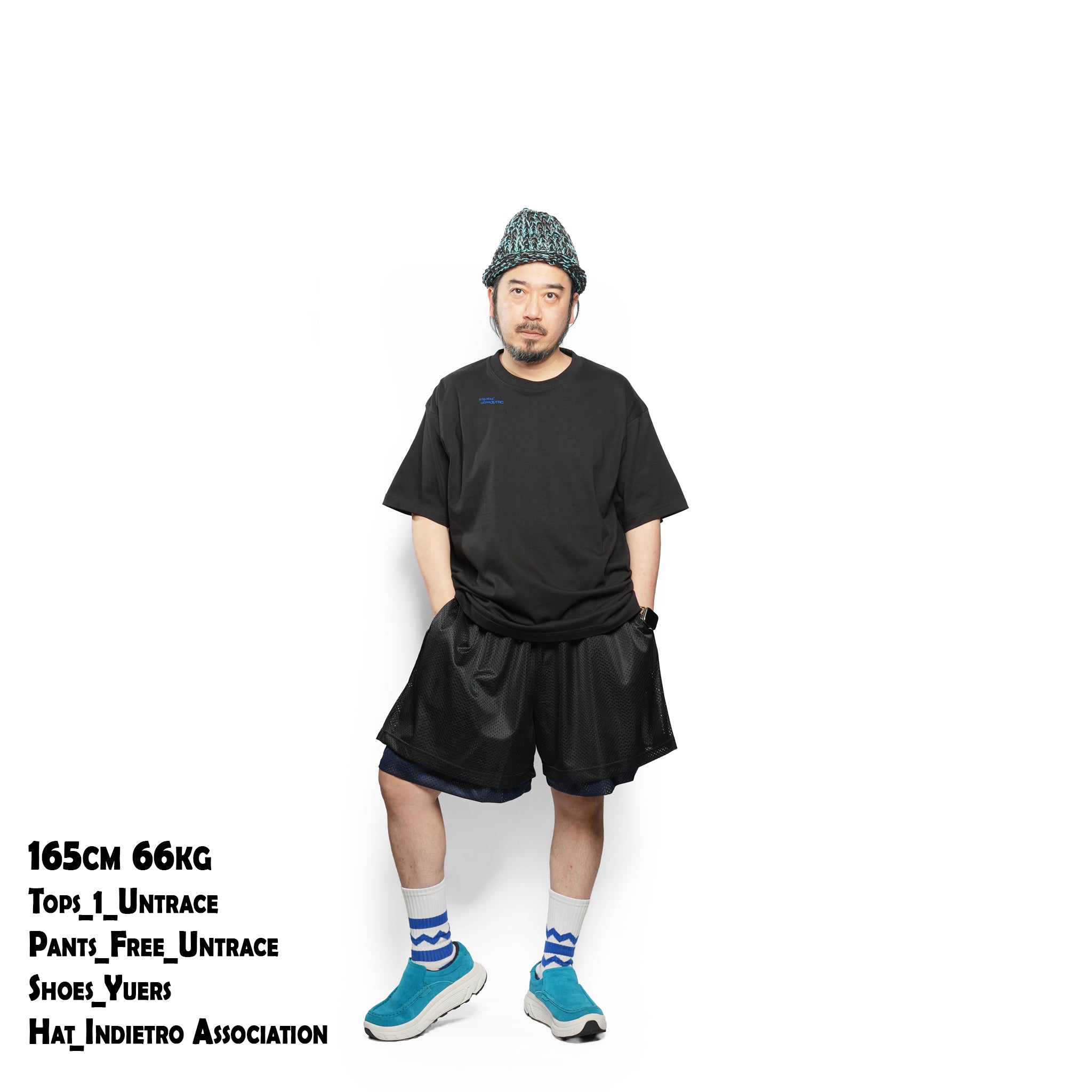 _230 リバーシブルメッシュショーツ – Black × Dark Navy | UNTRACE