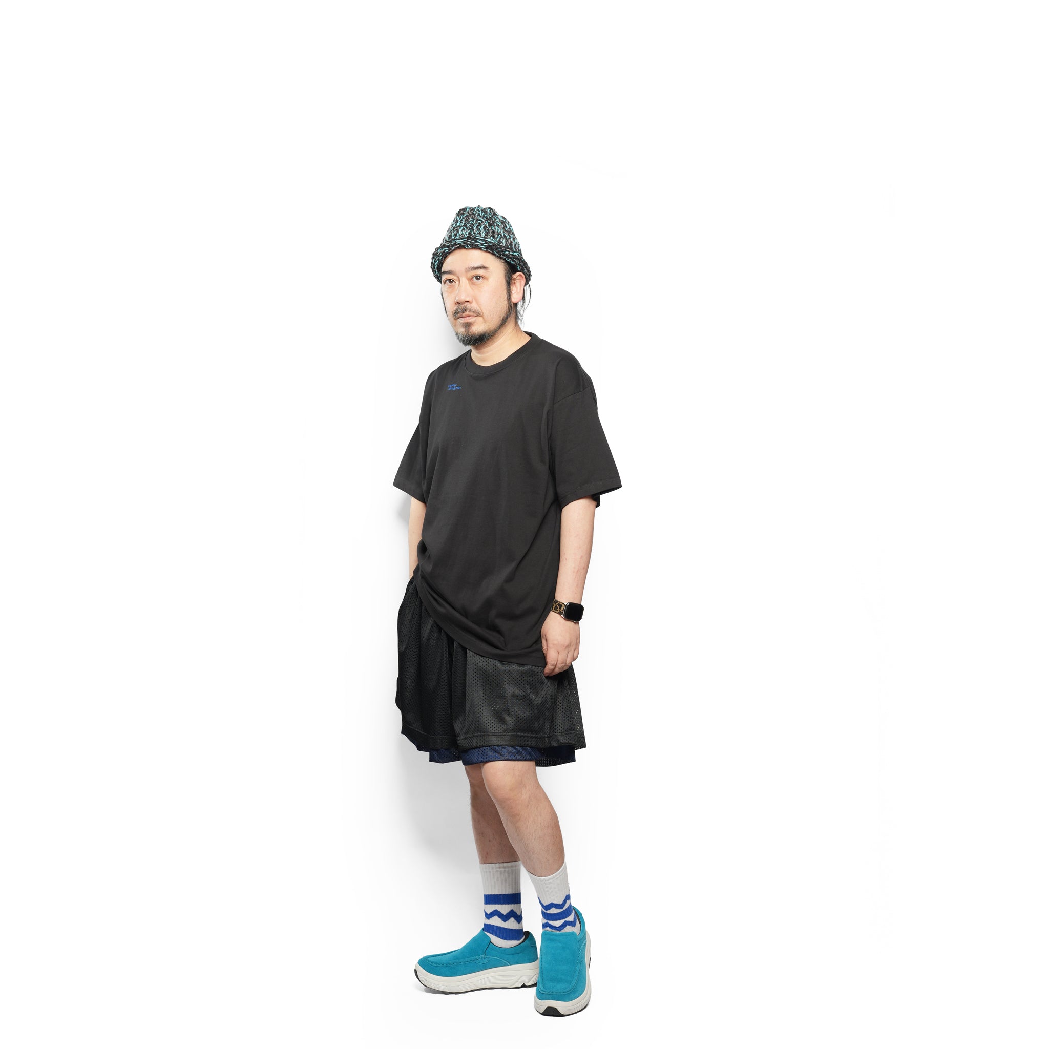 _230 リバーシブルメッシュショーツ – Black × Dark Navy | UNTRACE