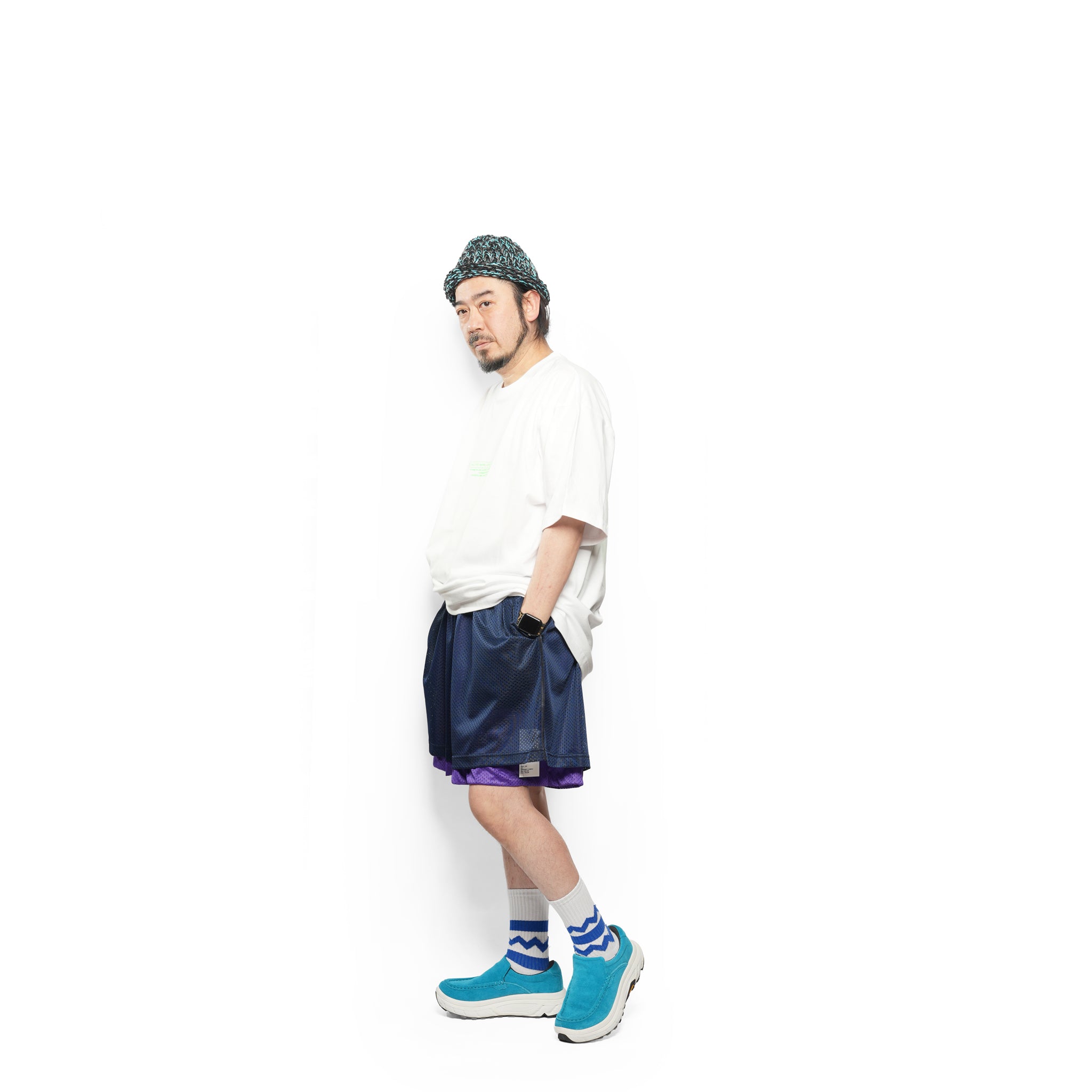 _230 リバーシブルメッシュショーツ – Dark Navy × Purple | UNTRACE