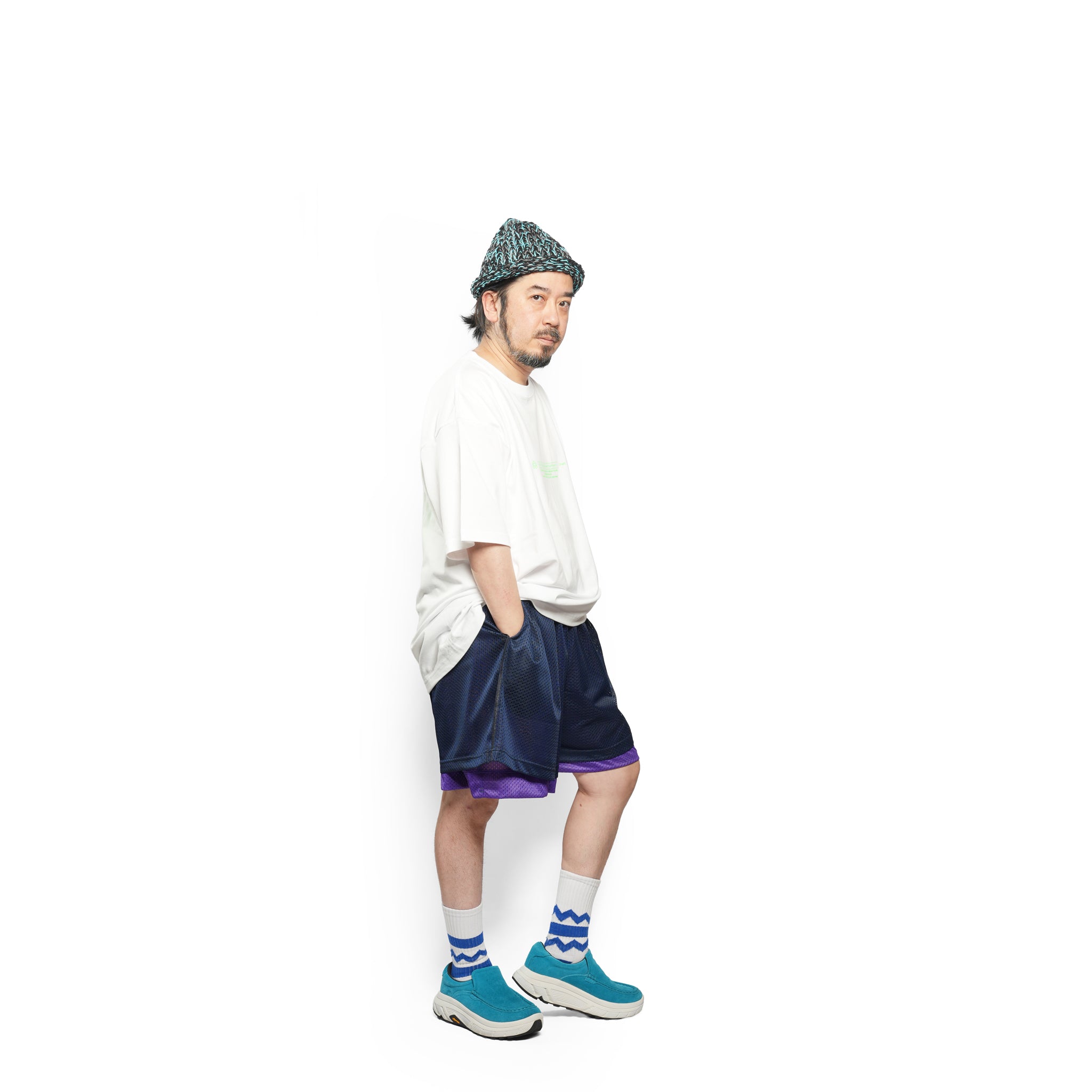 _230 リバーシブルメッシュショーツ – Dark Navy × Purple | UNTRACE