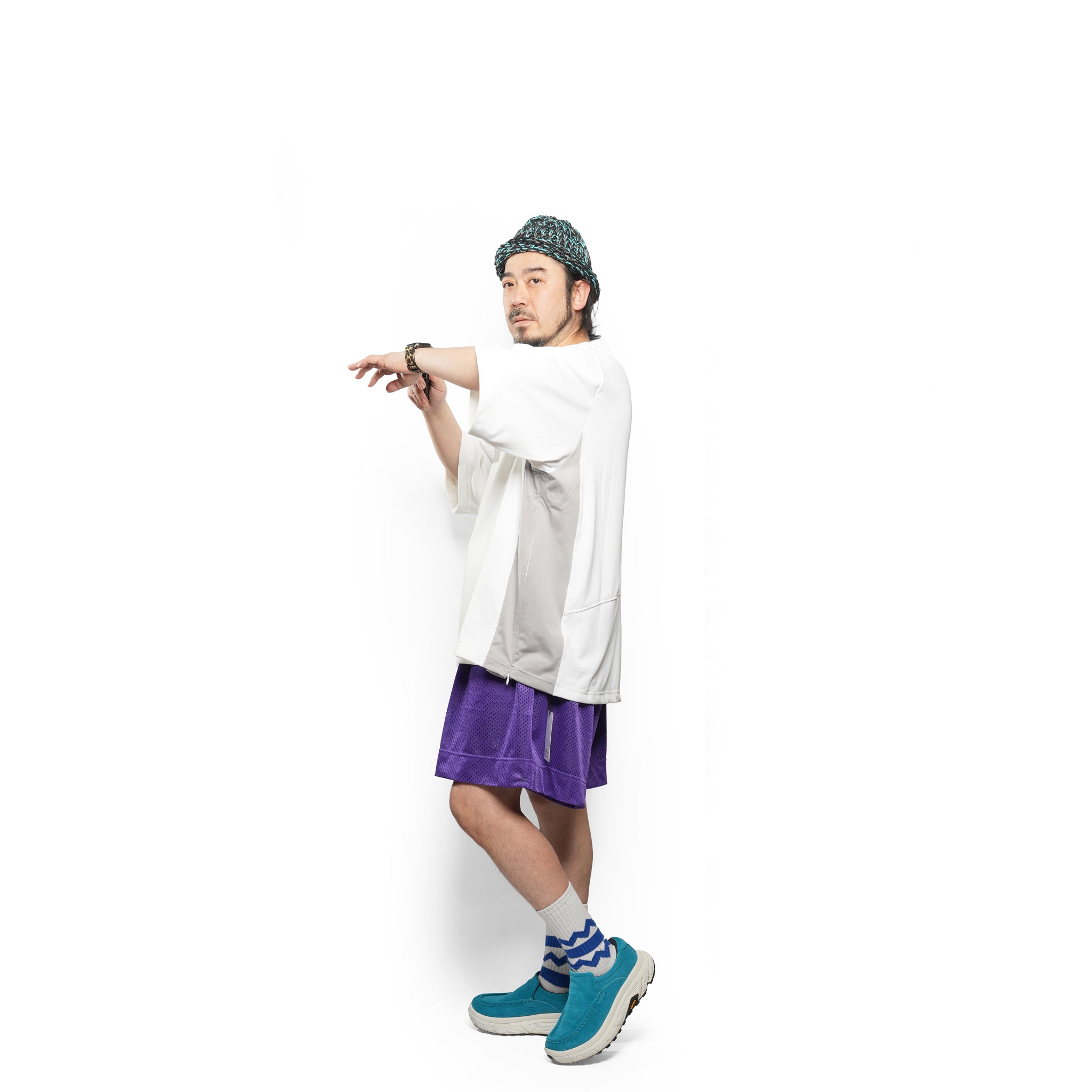 _230 リバーシブルメッシュショーツ – Dark Navy × Purple | UNTRACE