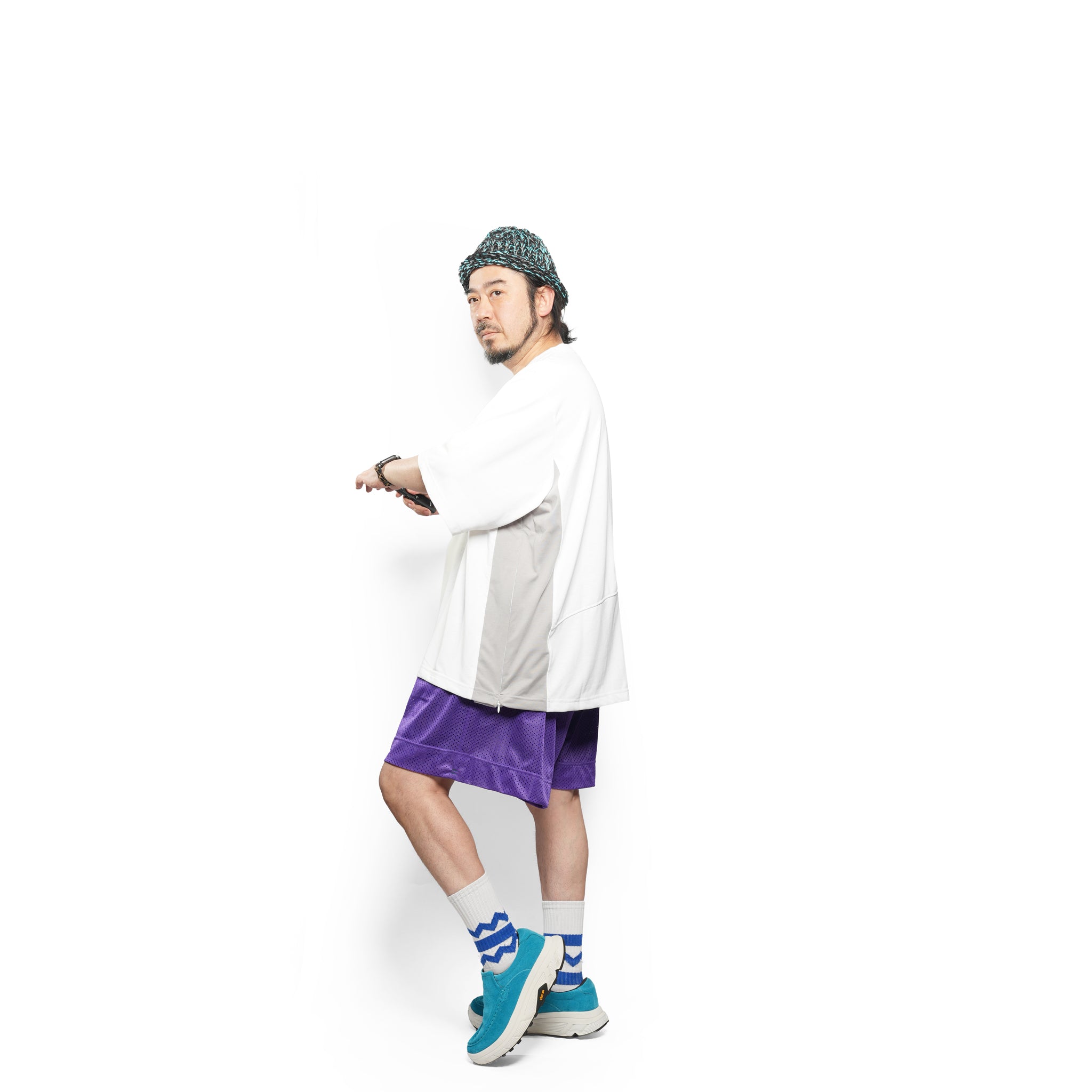 _270 ベンチレーションTEE S/S – White × Gray | UNTRACE