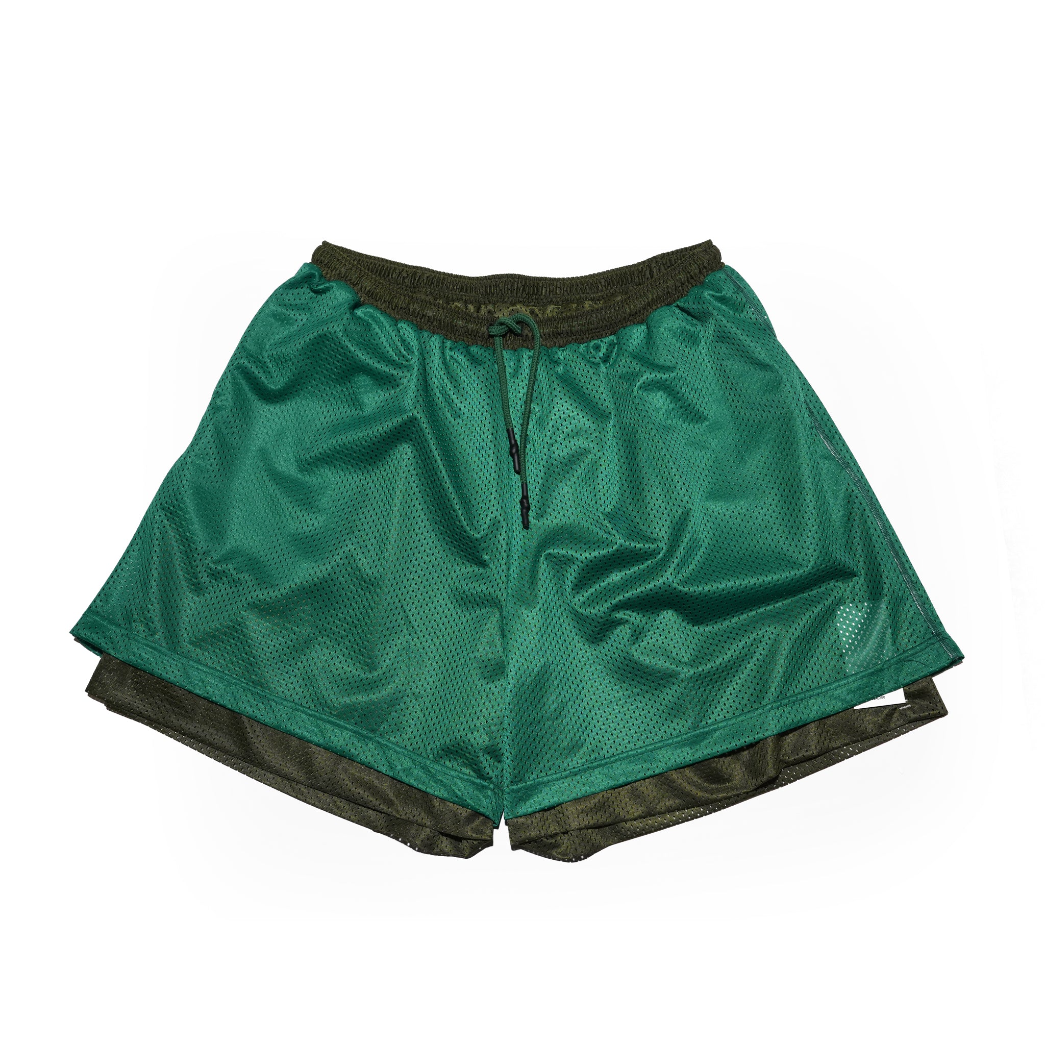 _230 リバーシブルメッシュショーツ – Green × Olive | UNTRACE