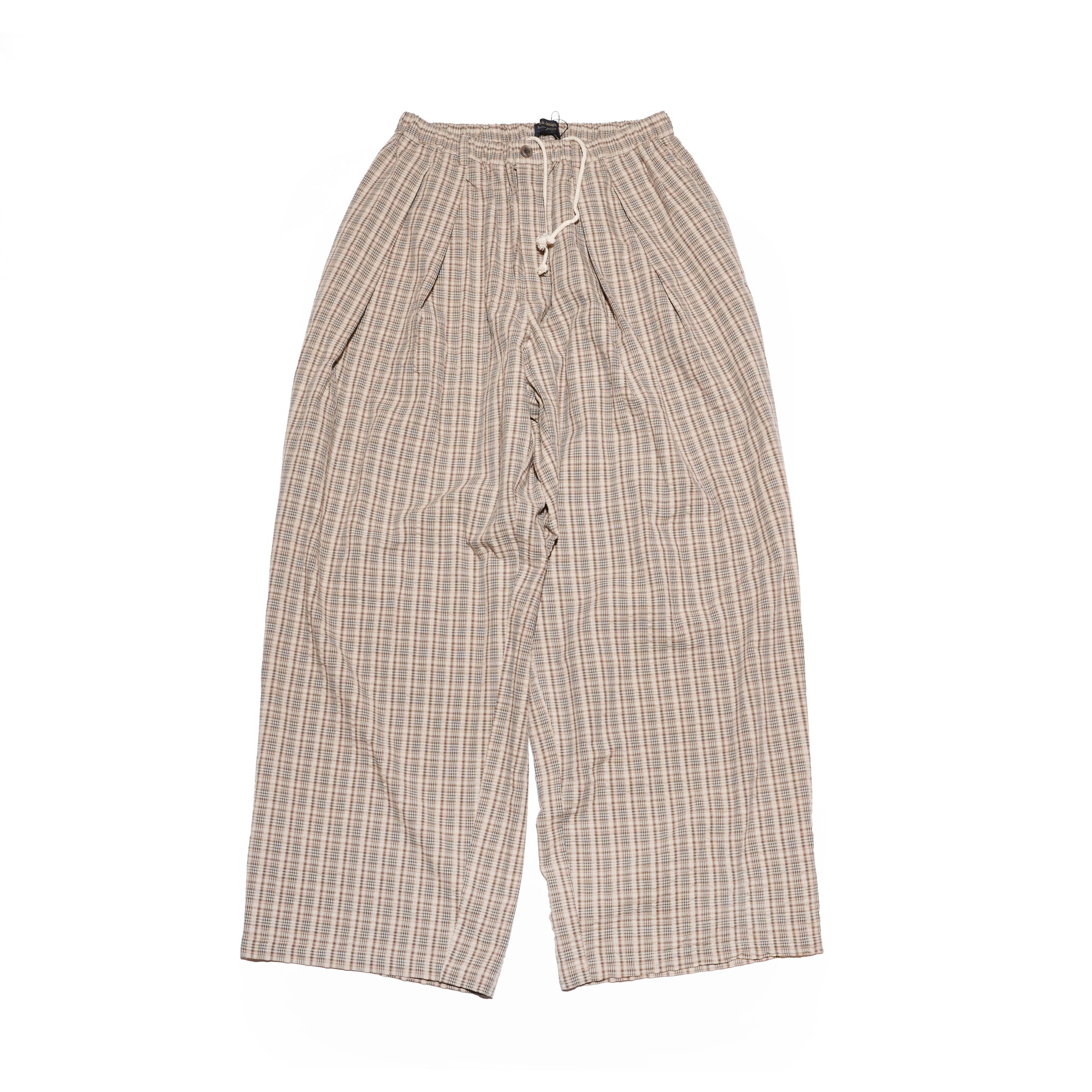 Checkered wide pants – Beige | MODEM DESIGN