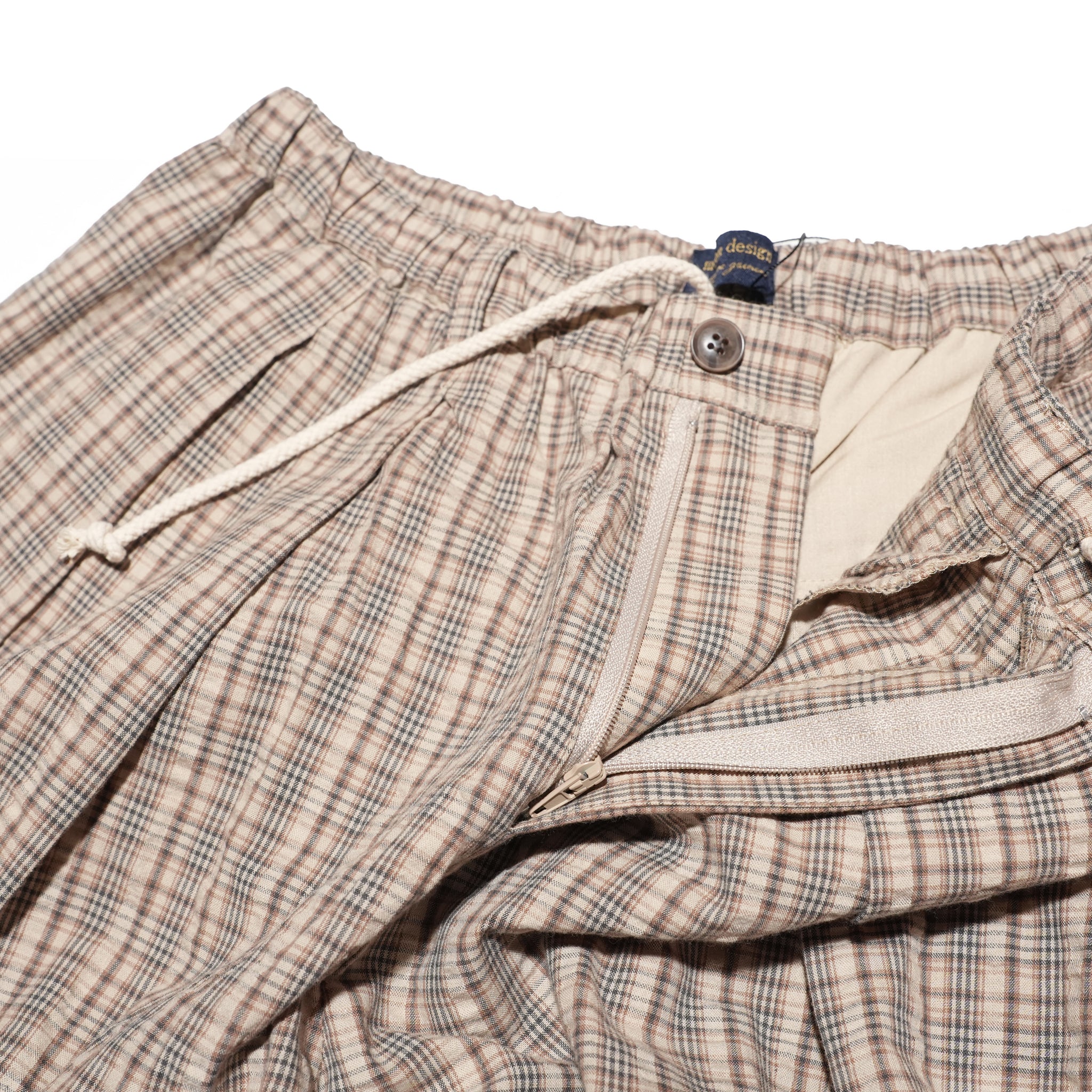 Checkered wide pants – Beige | MODEM DESIGN