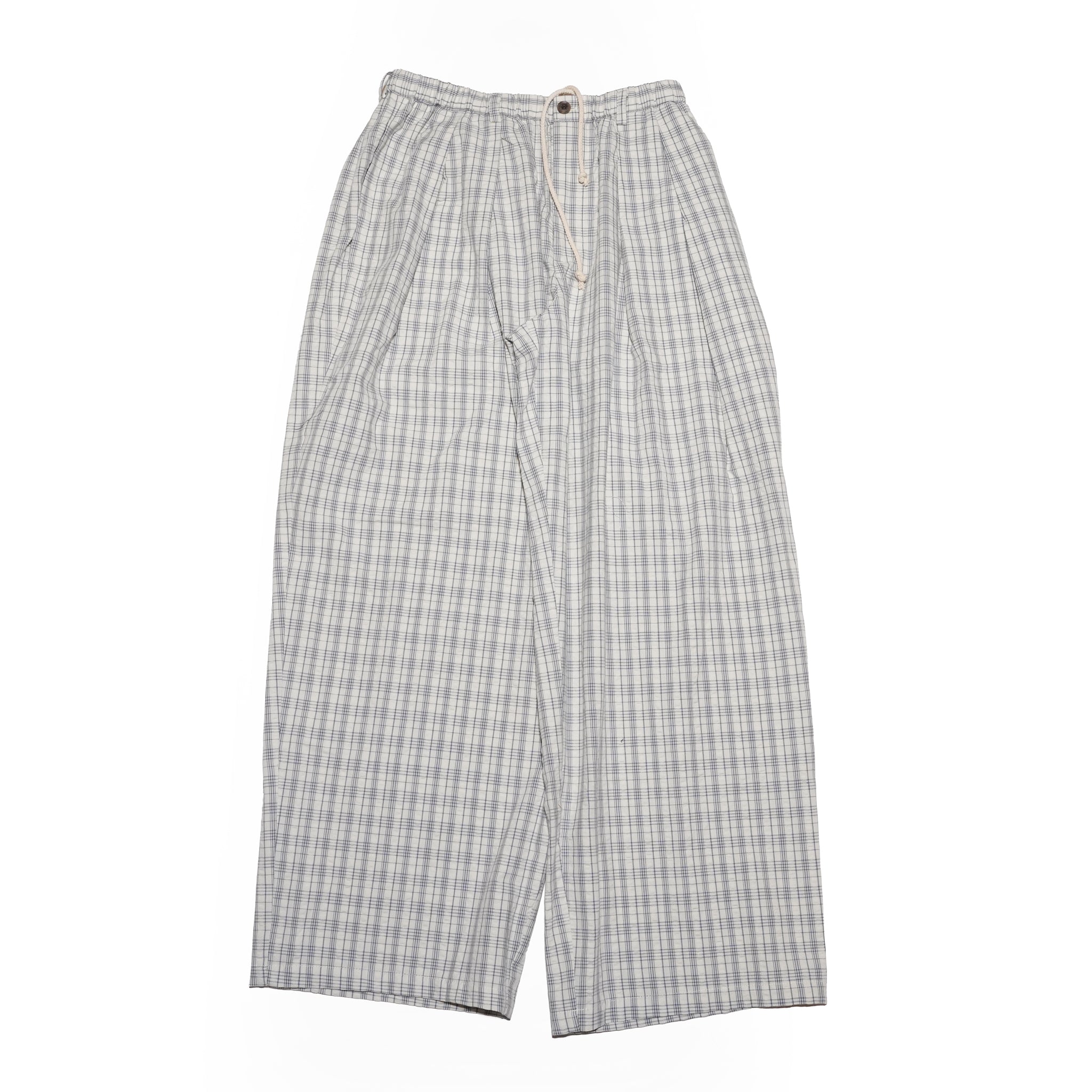 Checkered wide pants – White | MODEM DESIGN