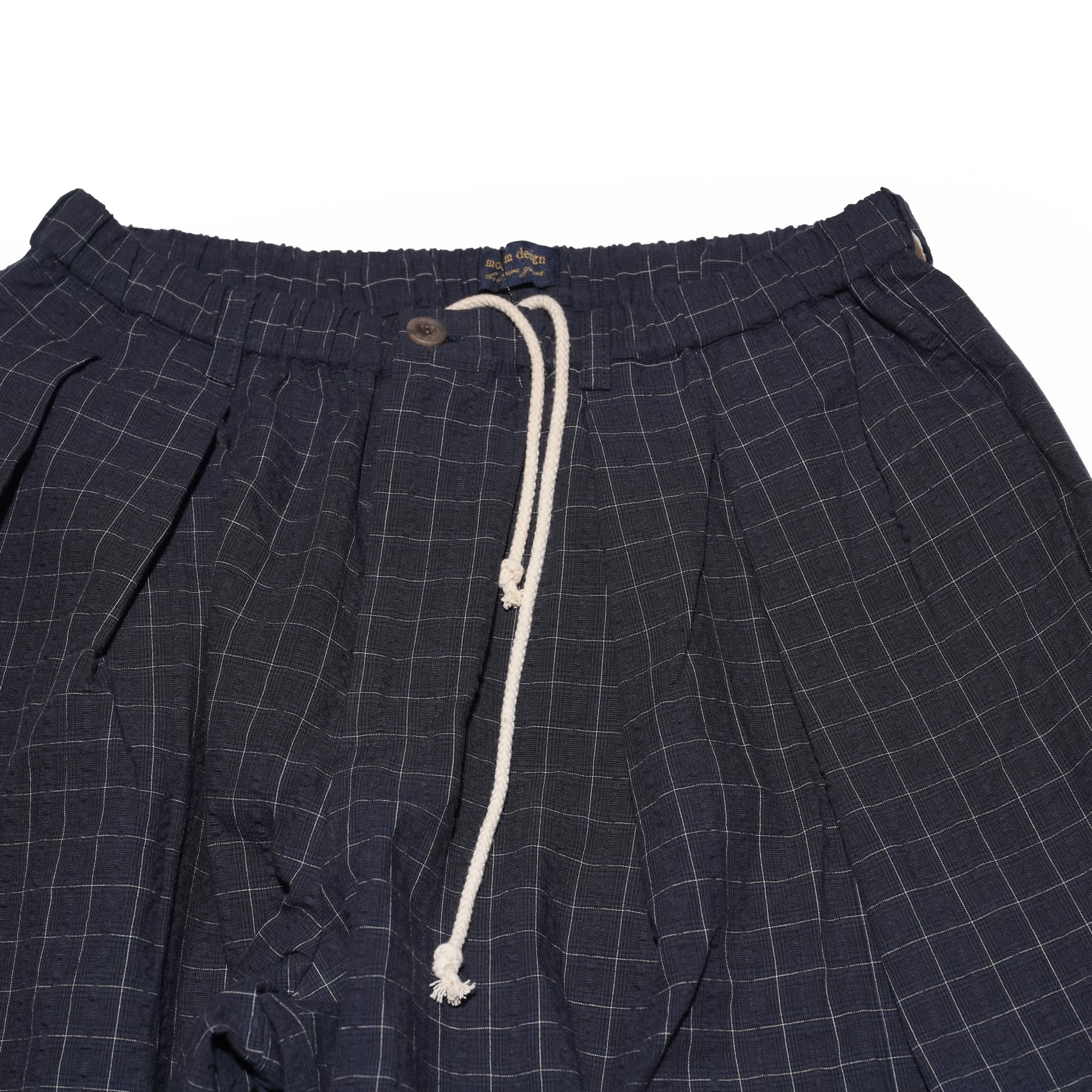 Checkered wide pants – Navy | MODEM DESIGN