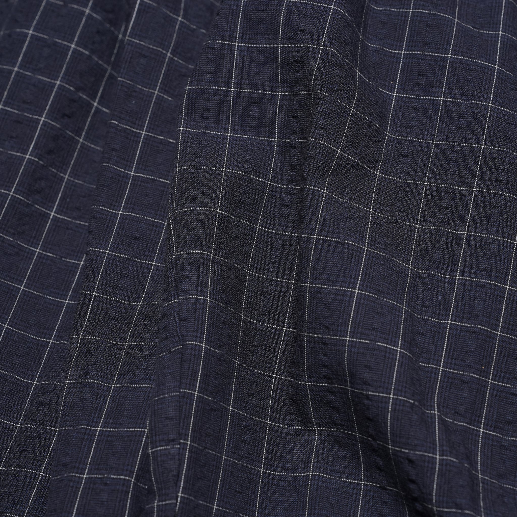 Checkered wide pants – Navy | MODEM DESIGN