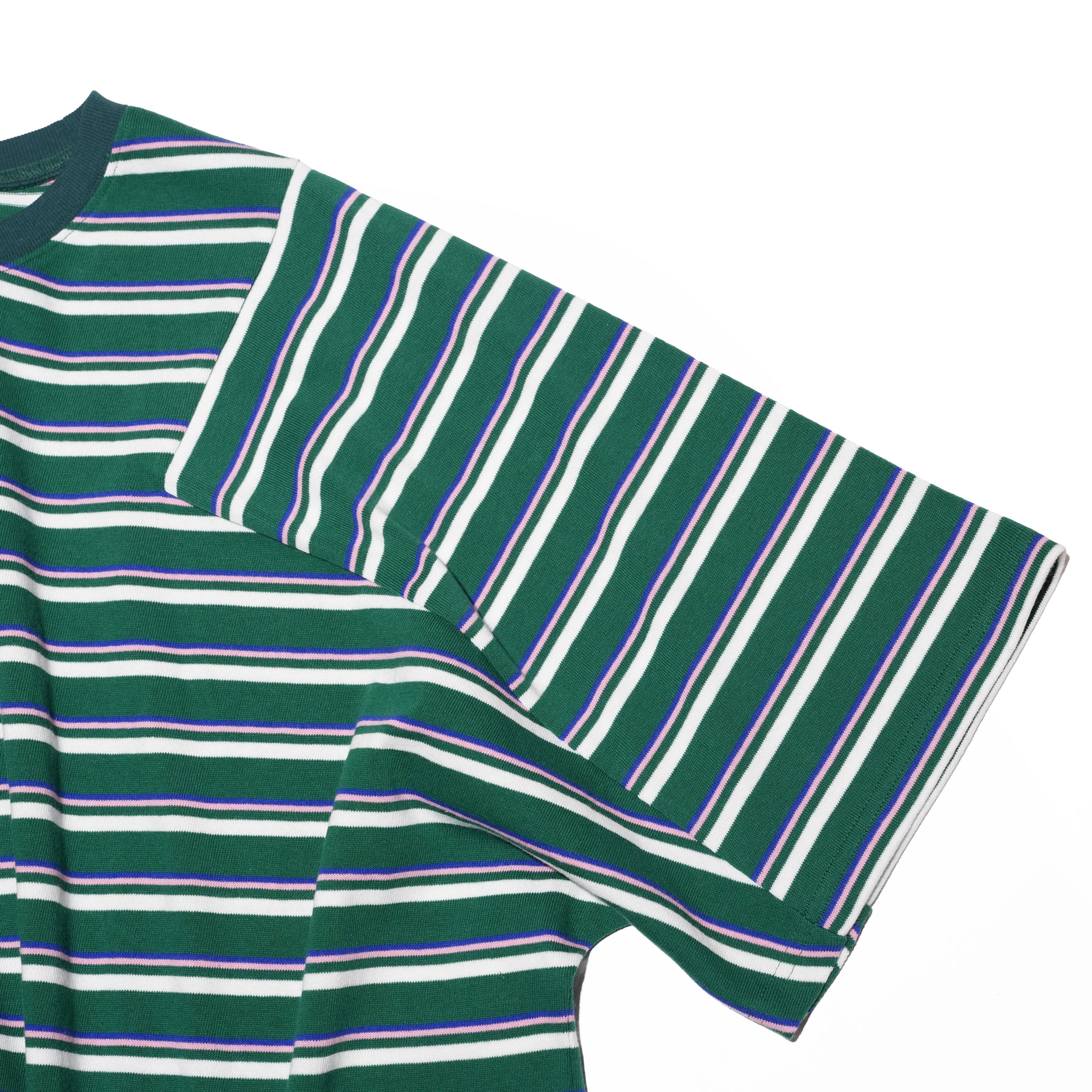 マルチボーダーパネルデイリーTシャツ｜グリーン | AMBERGLEAM