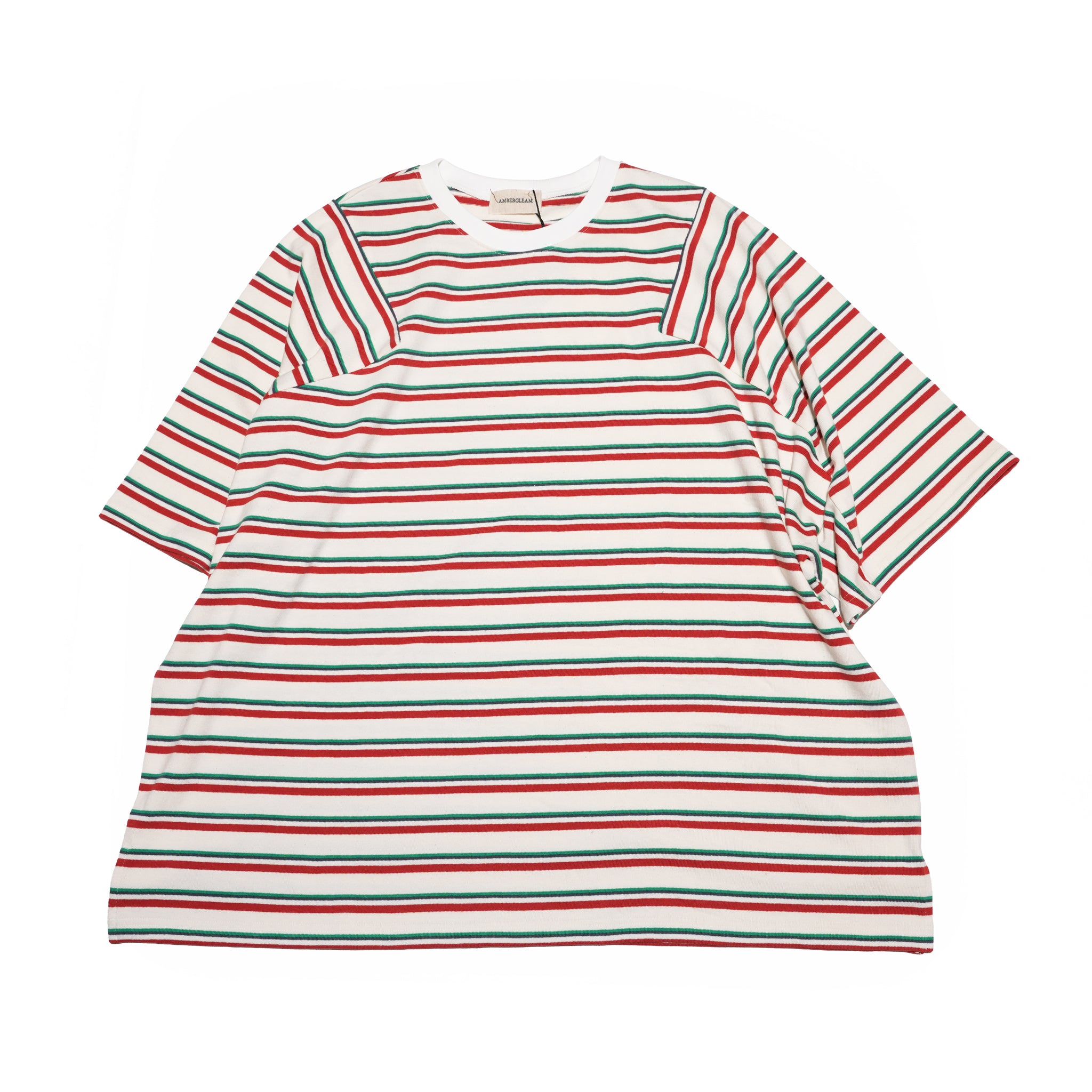 マルチボーダーパネルデイリーTシャツ｜ホワイトムスク | AMBERGLEAM