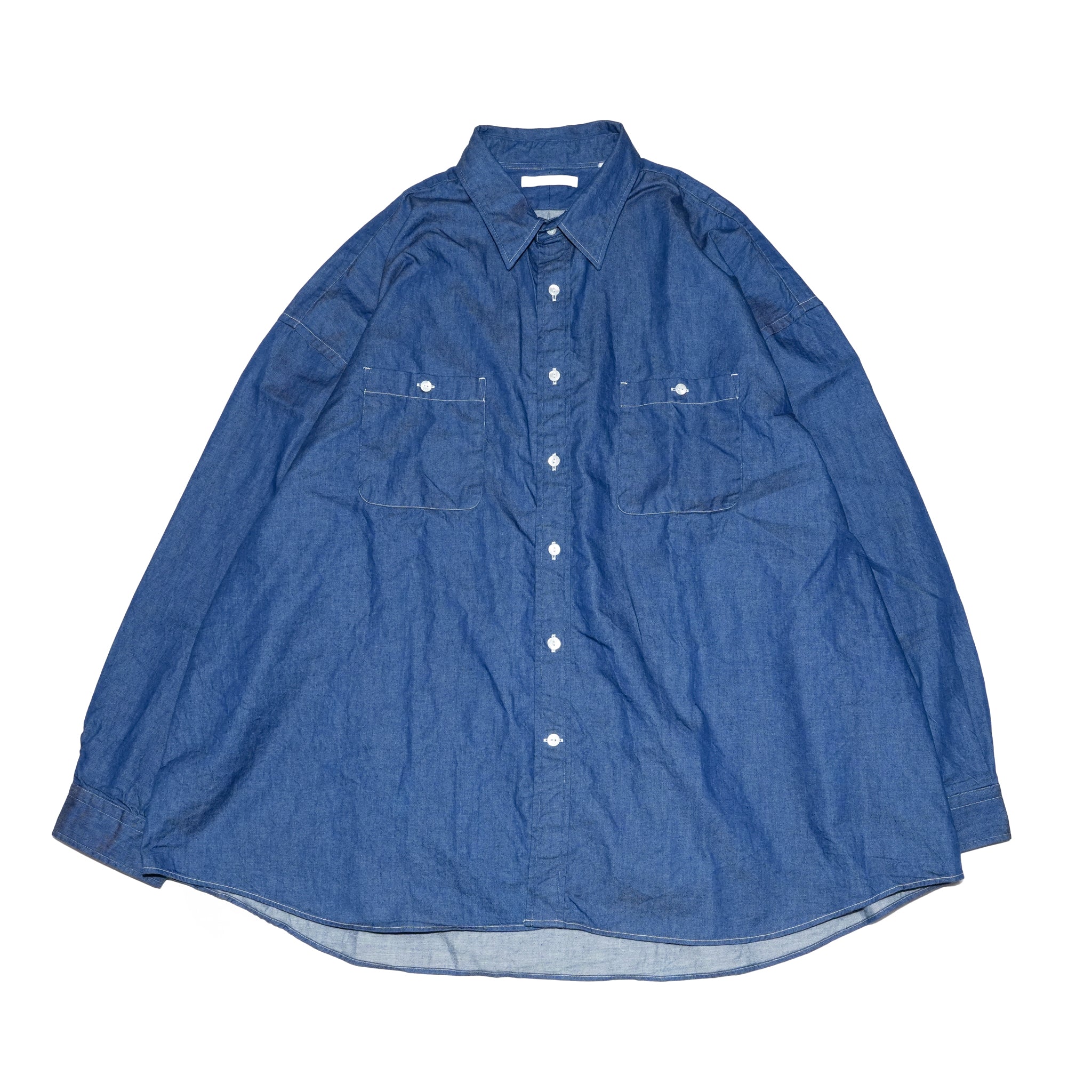 REGULAR WIDE W POCKET SHIRT-DENIM – Navy | CATTA SHIRTS