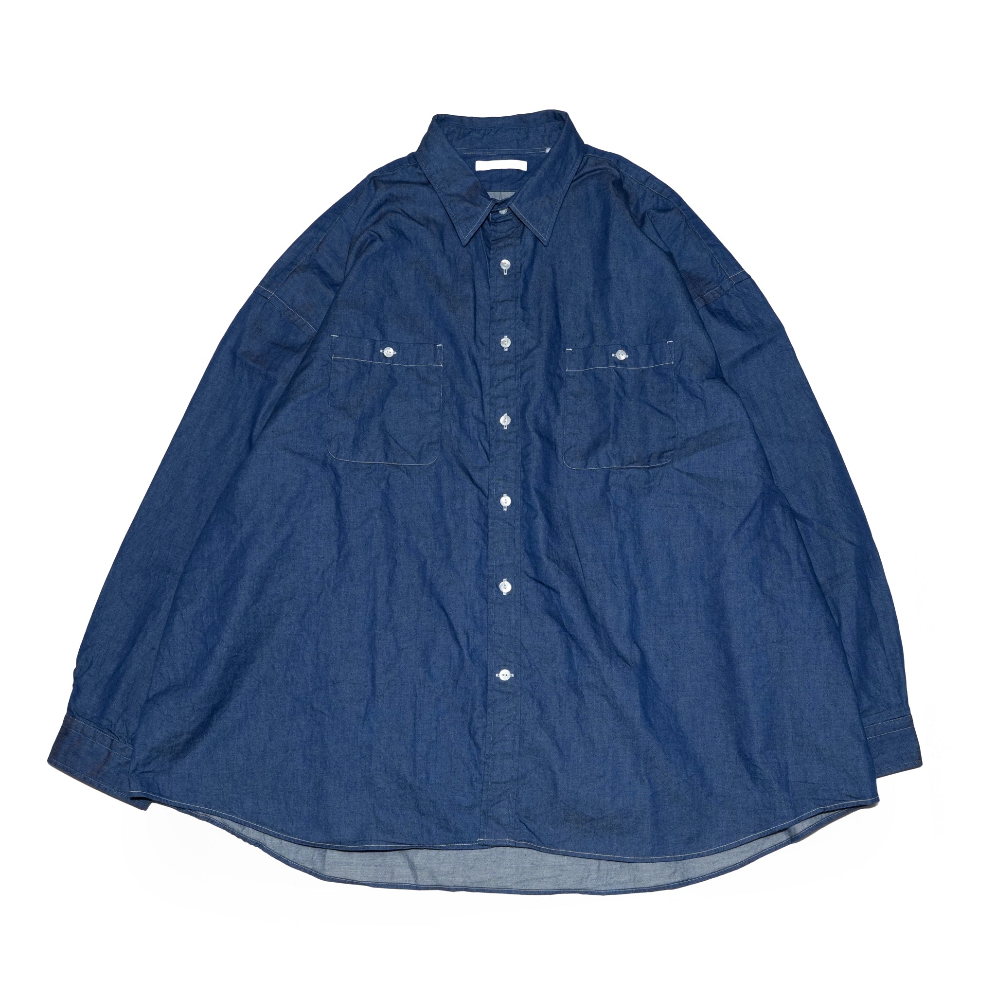 REGULAR WIDE W POCKET SHIRT-DENIM | Color_Navy | No_rgw-01wp_navy【CATTA_カッタ】