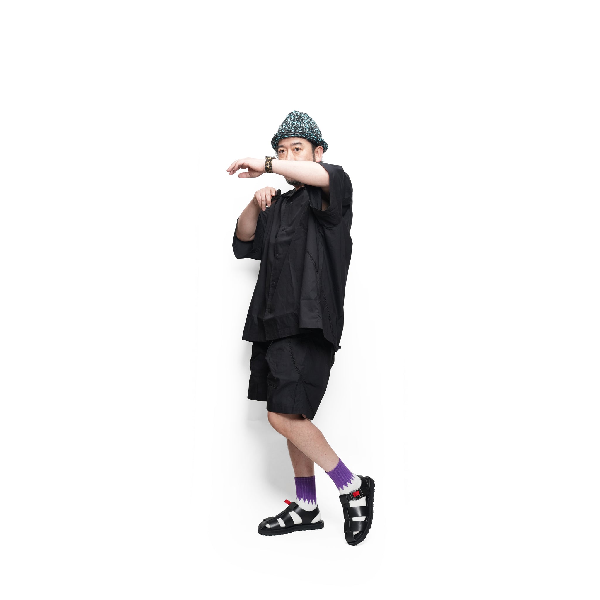 (A)crypsis® Classic Reconstructed — Evolved Oversized Shirt | Camouflage-Print Studded Shirt - Black | (A)CRYPSIS®