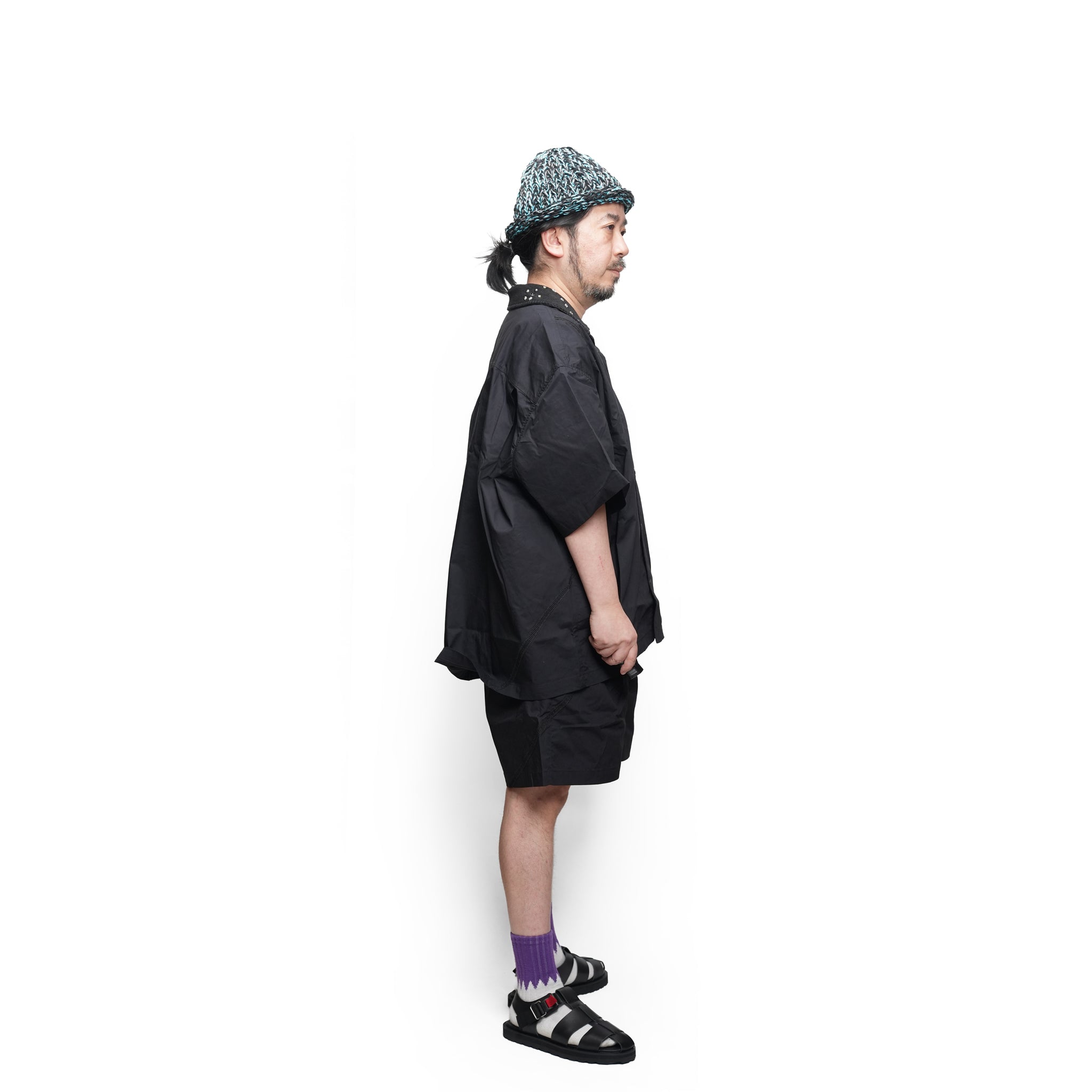 (A)crypsis® Classic Reconstructed — Evolved Oversized Shirt | Camouflage-Print Studded Shirt - Black | (A)CRYPSIS®