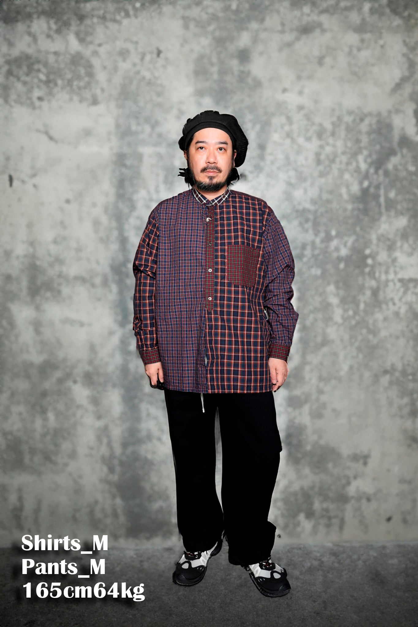 FPO-02_NAVY | FAKE PULLOVER  SHIRTS-CRAZY CHECK | Color:Navy【CATTA_カッタ】