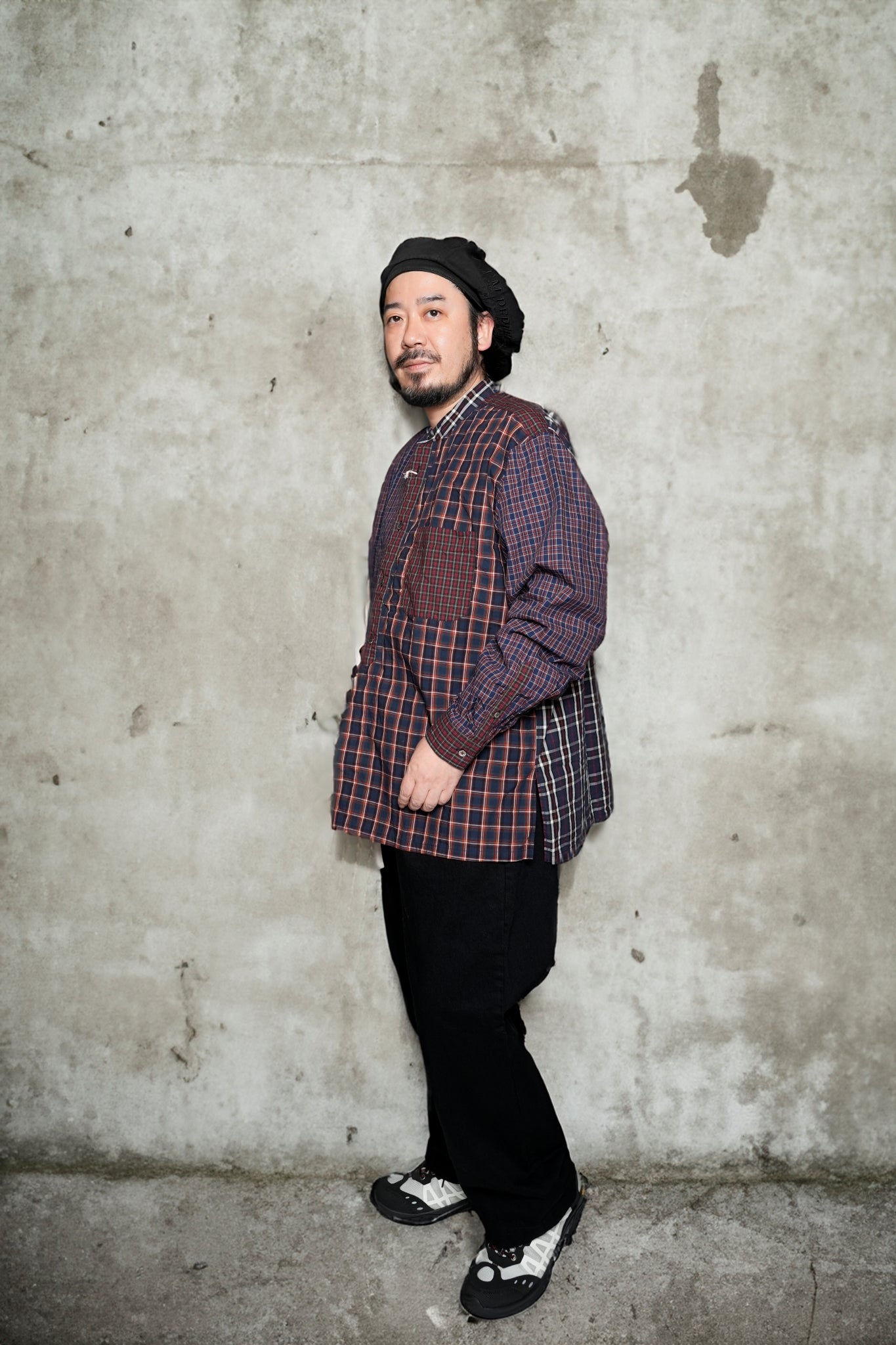 FPO-02_NAVY | FAKE PULLOVER  SHIRTS-CRAZY CHECK | Color:Navy【CATTA_カッタ】