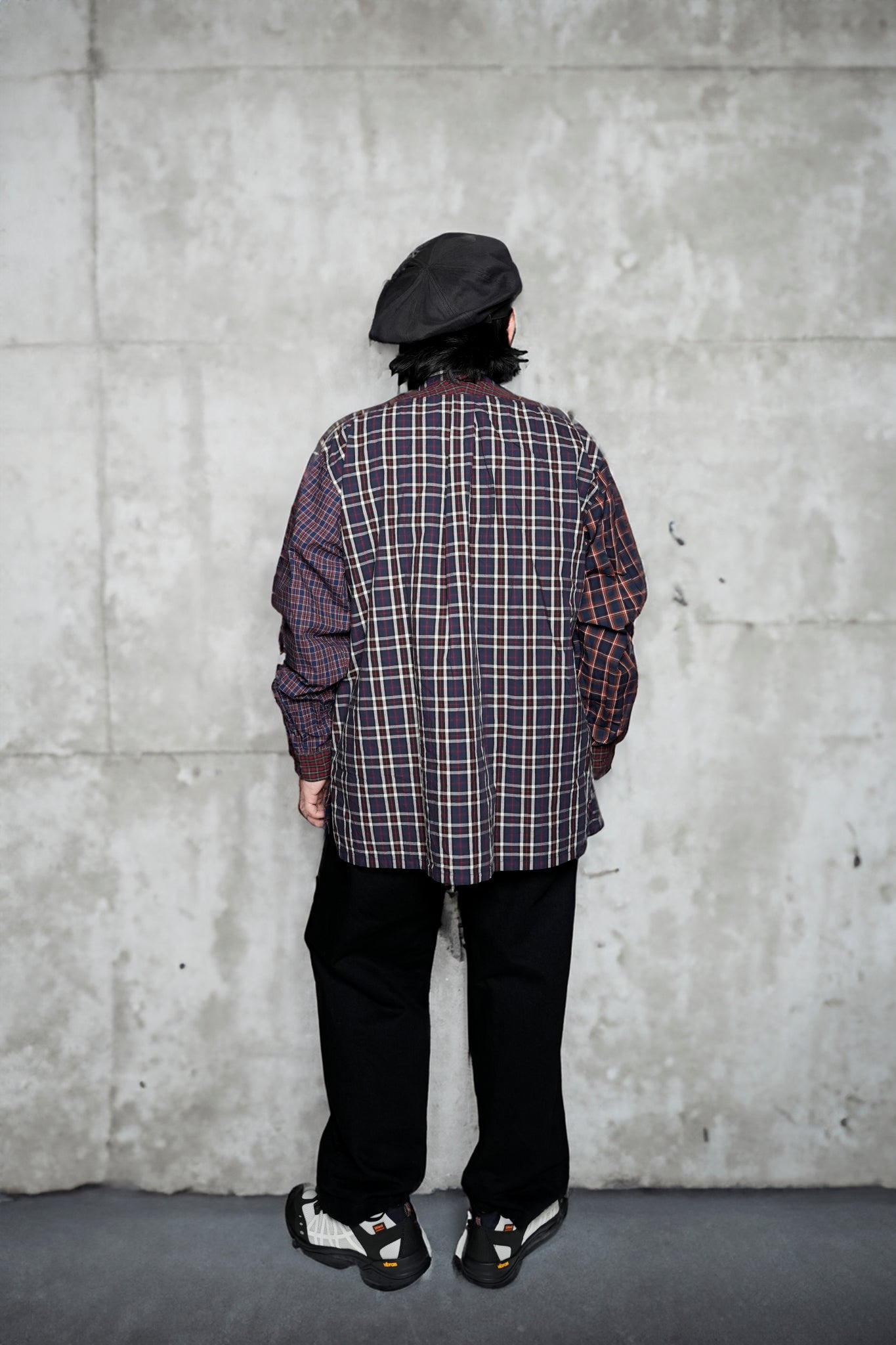 FPO-02_NAVY | FAKE PULLOVER  SHIRTS-CRAZY CHECK | Color:Navy【CATTA_カッタ】