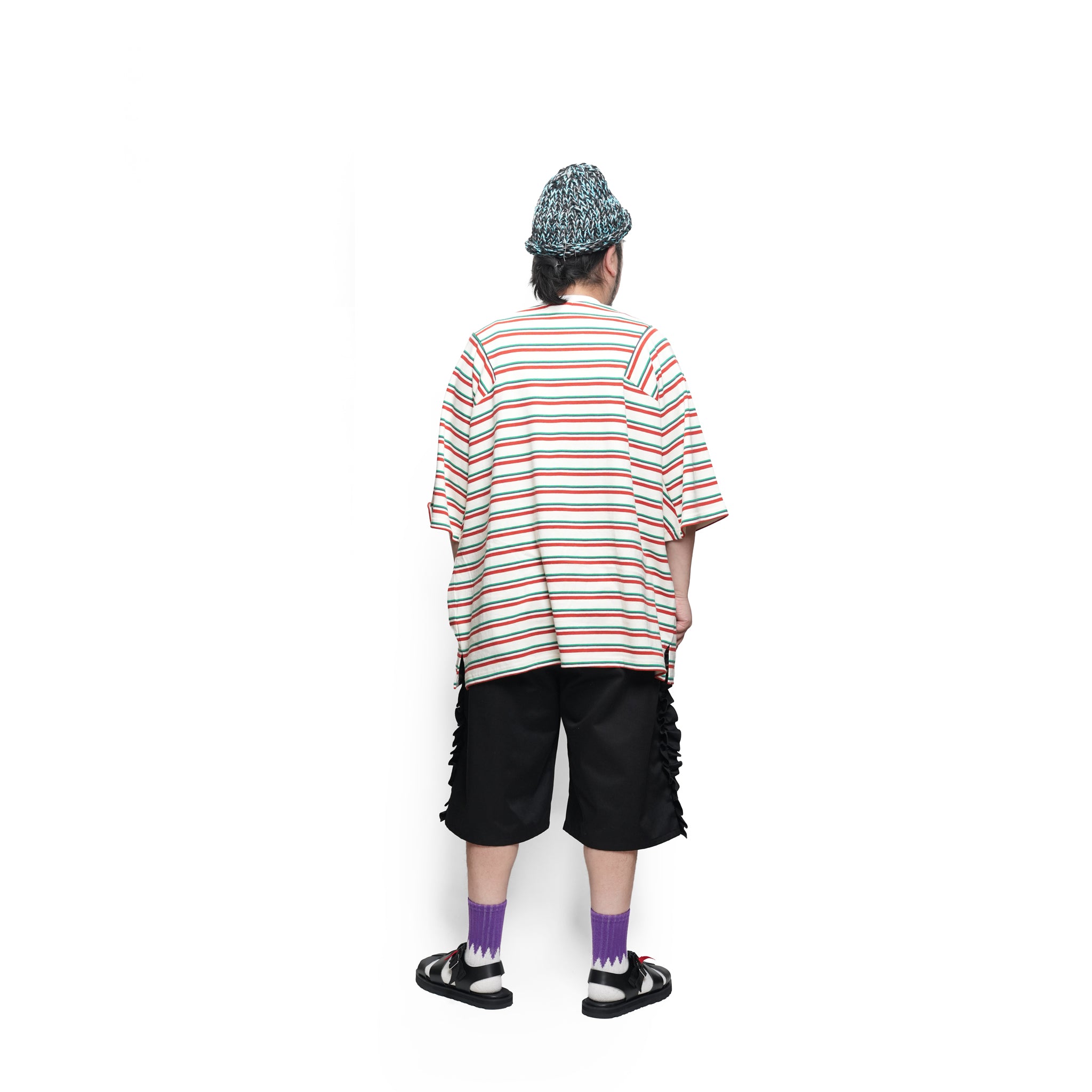 マルチボーダーパネルデイリーTシャツ｜ホワイトムスク | AMBERGLEAM