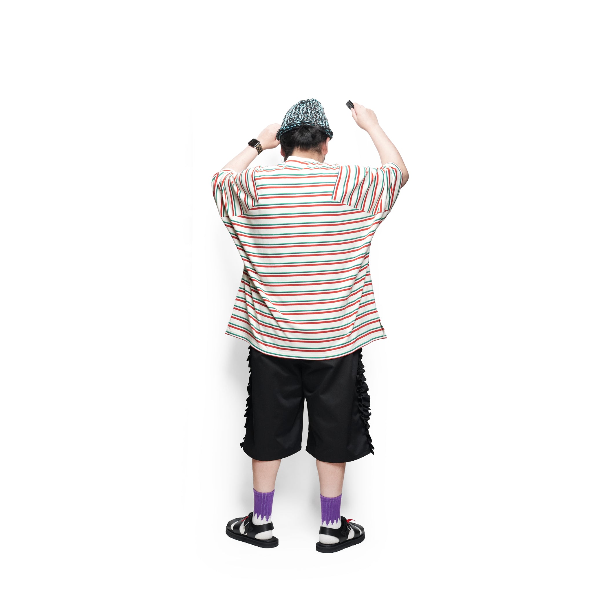 マルチボーダーパネルデイリーTシャツ｜ホワイトムスク | AMBERGLEAM